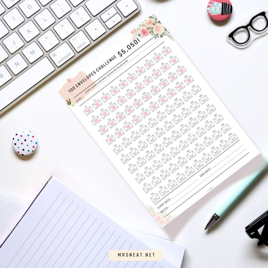Creating Saving Goals with a Printable Savings Challenge