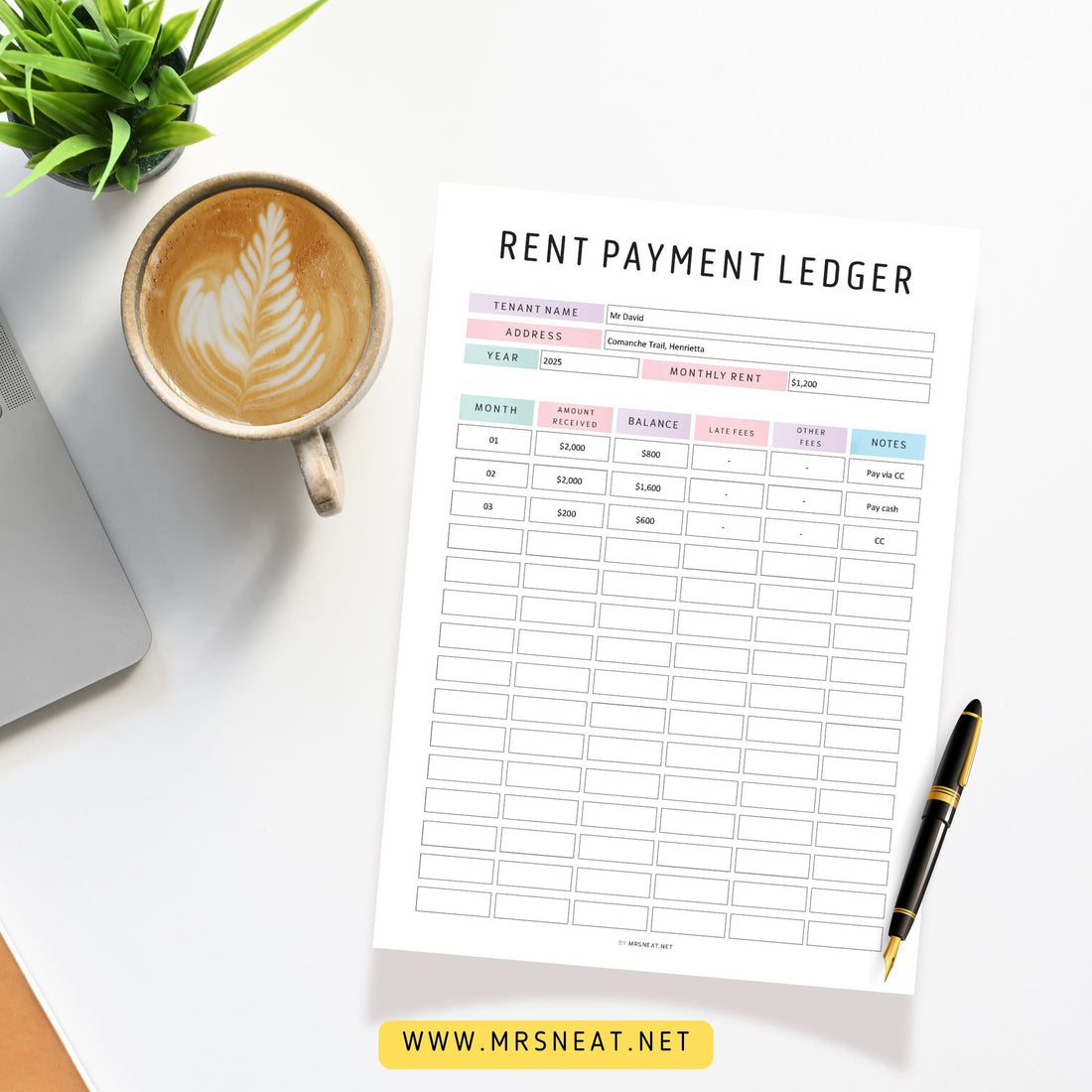 The Easiest Way to Manage Rent Payments – Download This Printable Ledger Template!