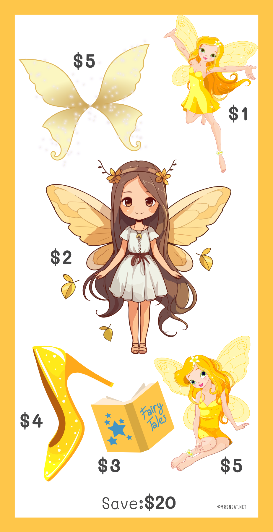 A6 Fairies Mini Savings Challenge! Designed to fit A6 planners, this collection of 6 printable challenges will bring magic to your daily budgeting.