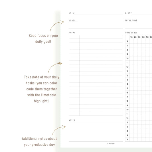10 Minutes Daily Planner Template