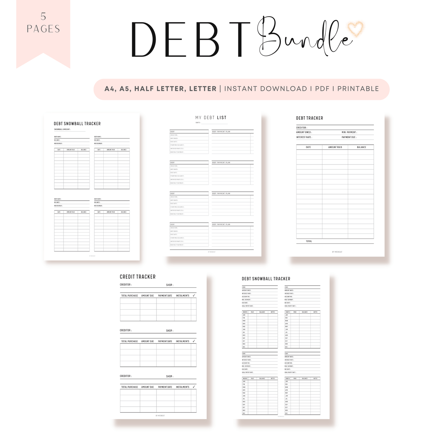 Debt Printable Bundle