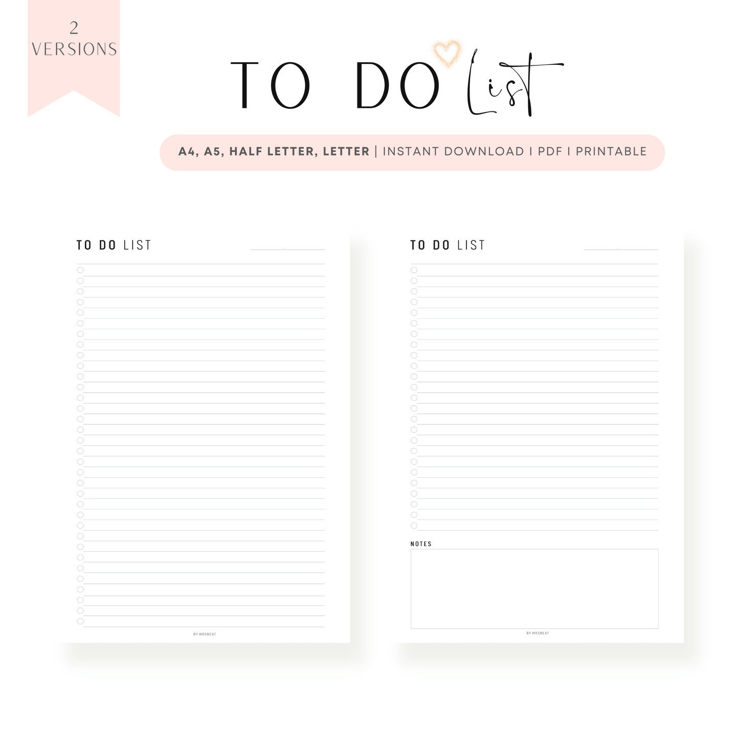 Simple To Do List Planner Printable