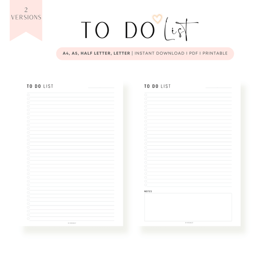 Simple To Do List Planner Printable