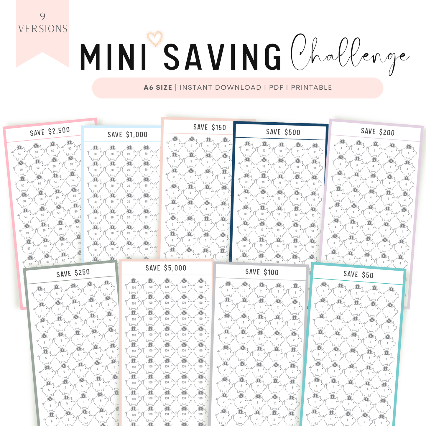 A6 Mini Saving Challenge Bundle