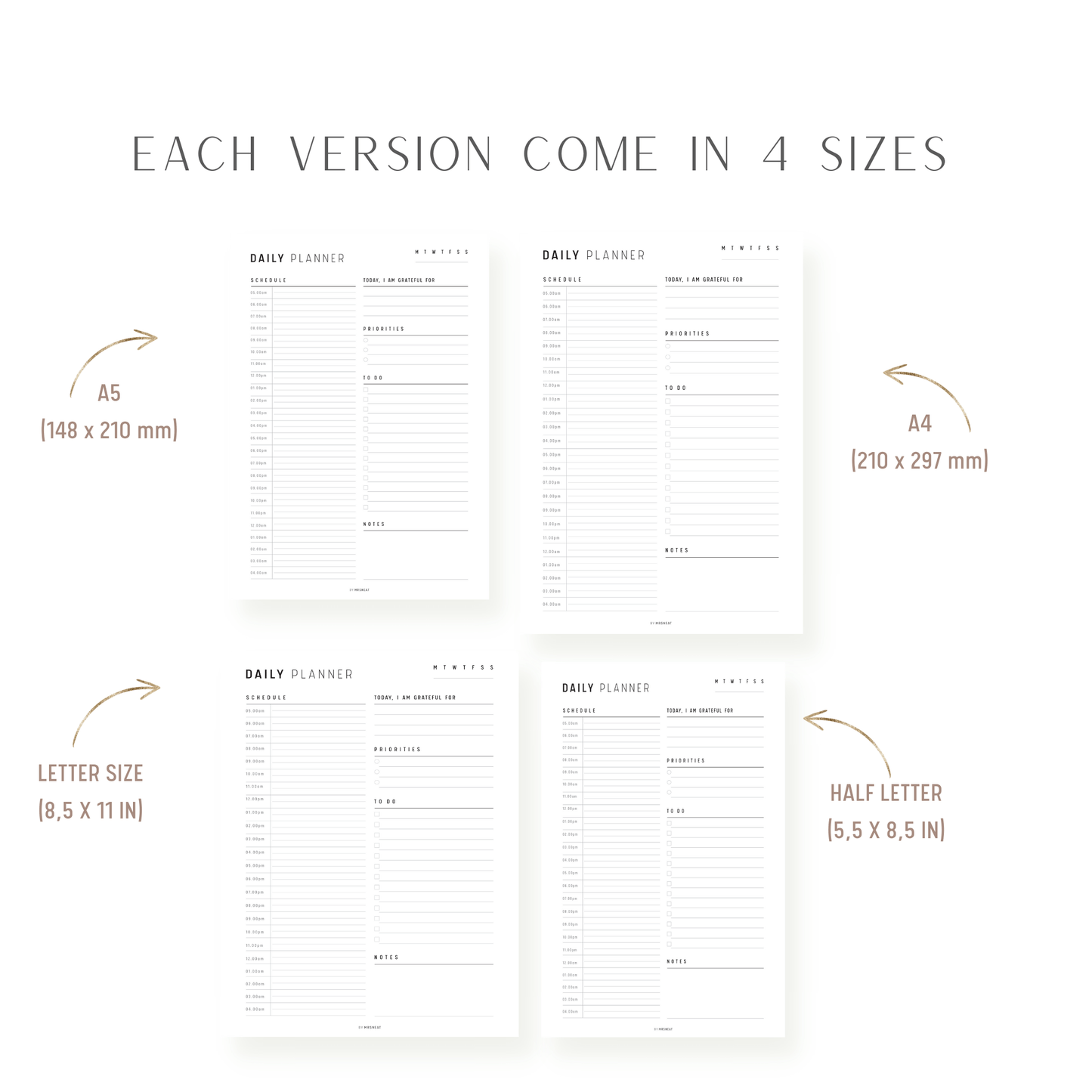 24 Hour Daily Planner Printable