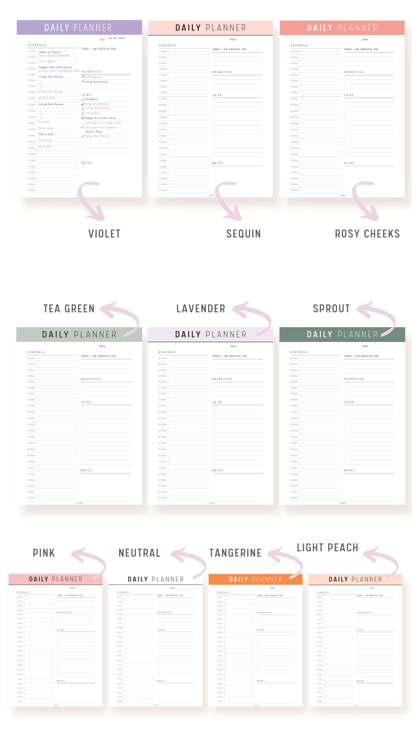 24 Hour Daily Schedule Template Printable