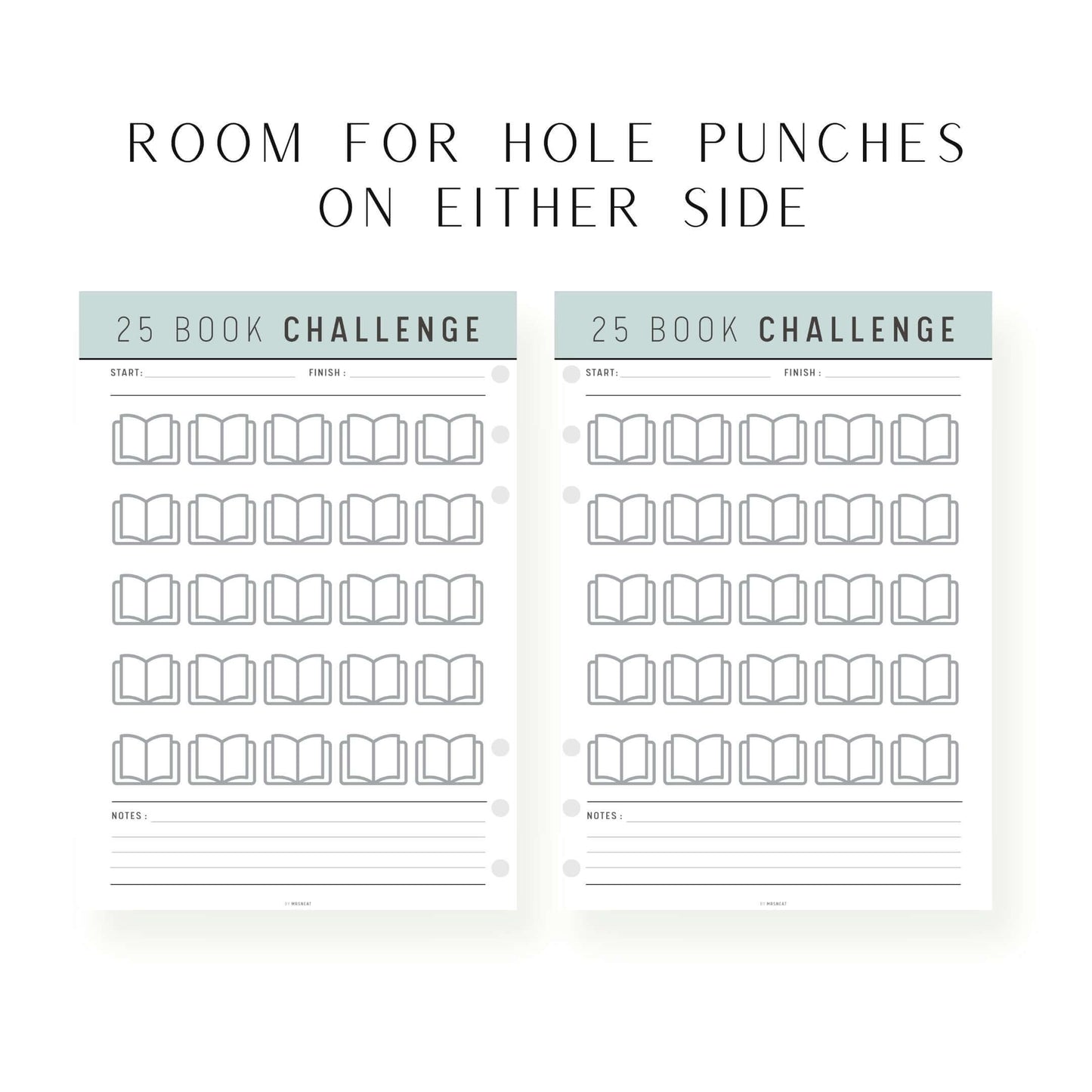 25 Book Challenge Printable