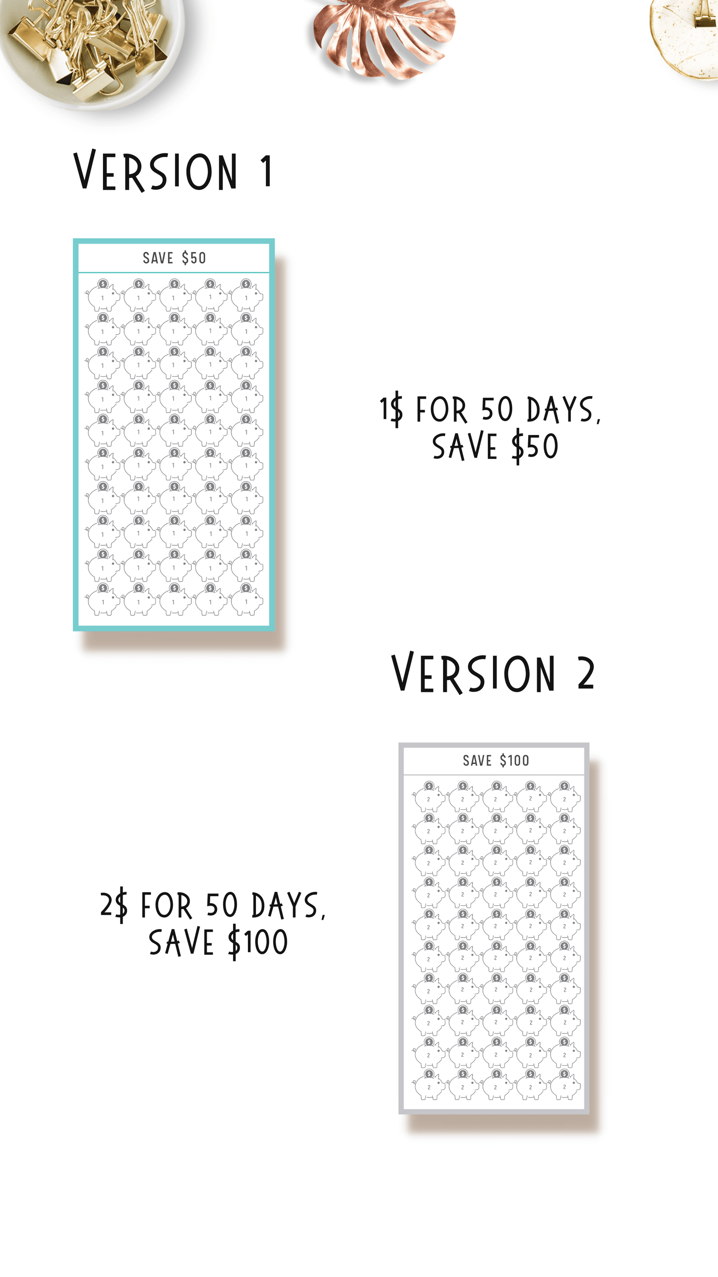 A6 Saving Challenge Printable