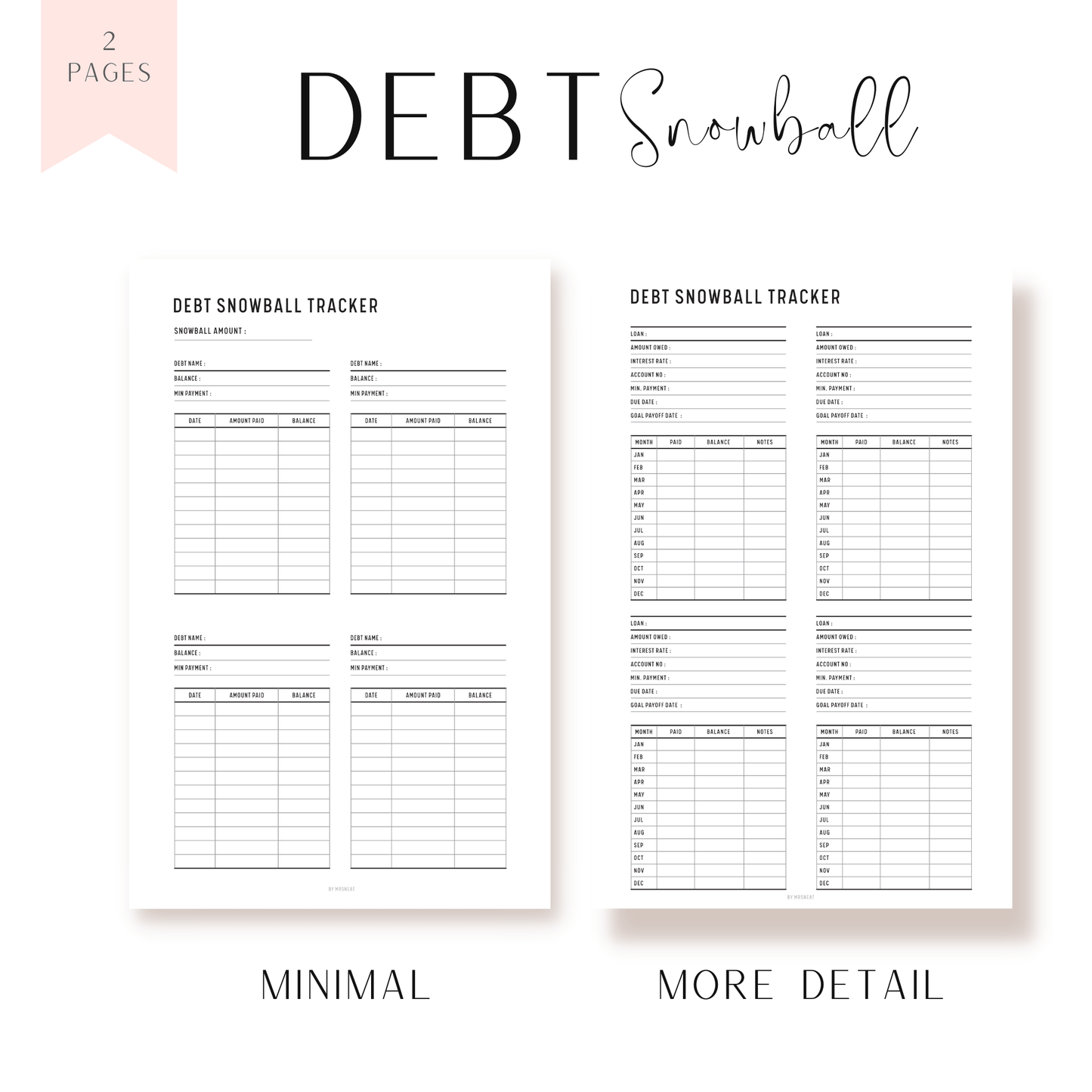 Debt Printable Bundle