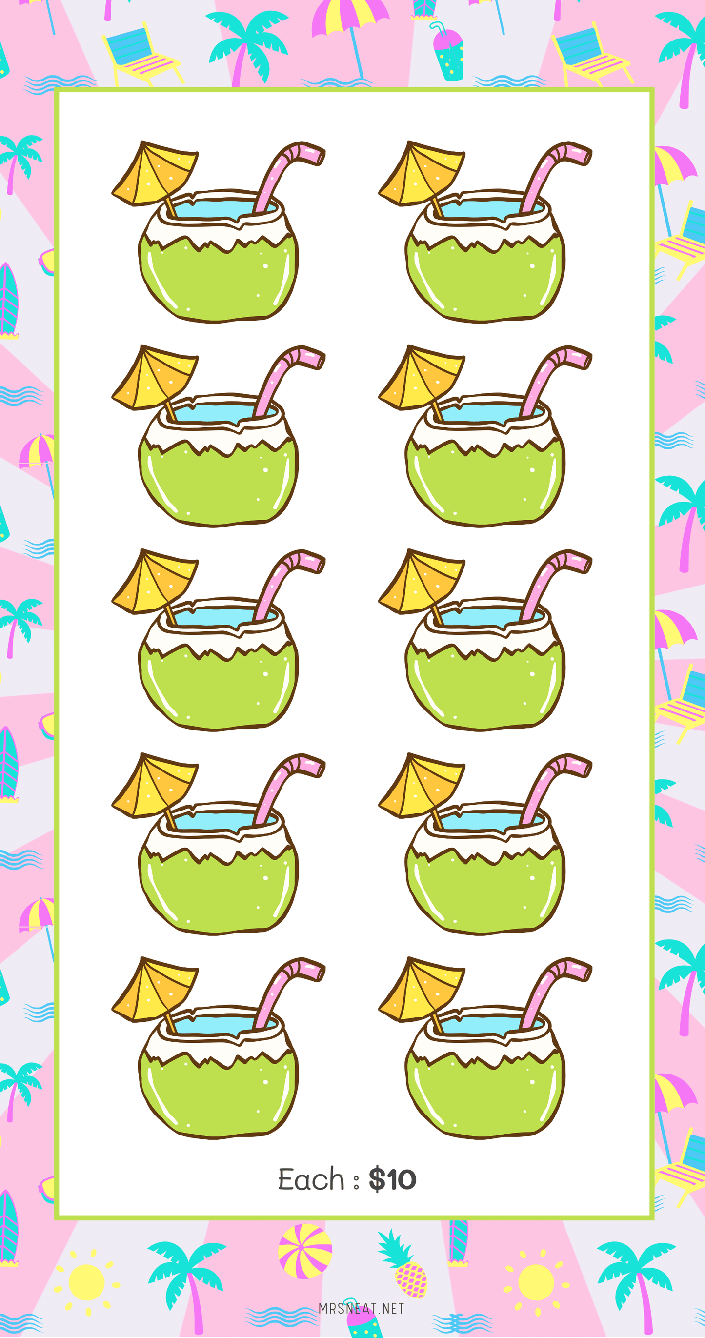 Summer Savings Challenge, A6, Printable, Colorful, Cute, 5 Challenges, 1 cover, Summer Themed, Total Save 500, Budget Tracker, Savings Tracker, Cash Stuffing, Tiny Mini Savings Challenge, Kawaii Savings Challenge, Low Income Savings Challenge, Low income budget tracker, Printable, Digital Download, 4 versions, EURO USD POUND BLANK