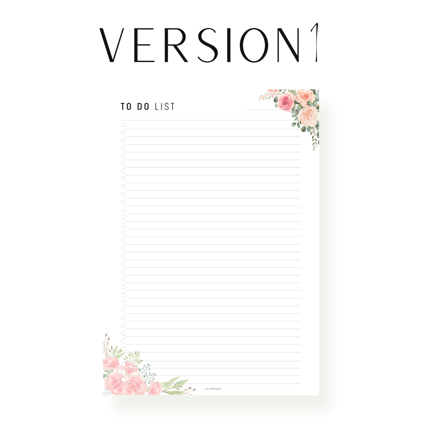 Floral To-Do List Planner Printable