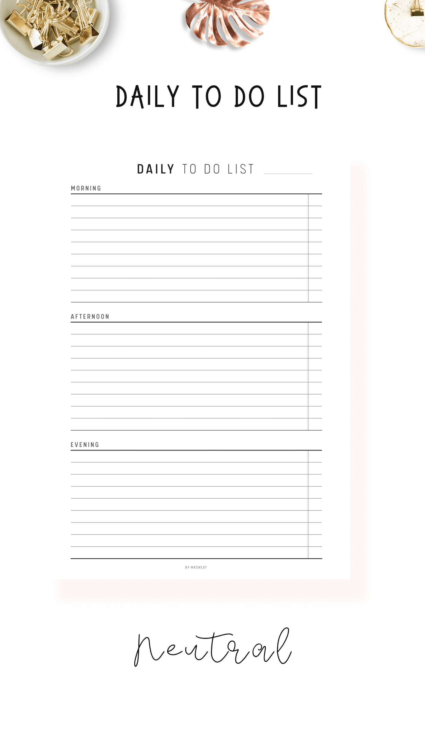 Weekly & Daily To Do List Printable