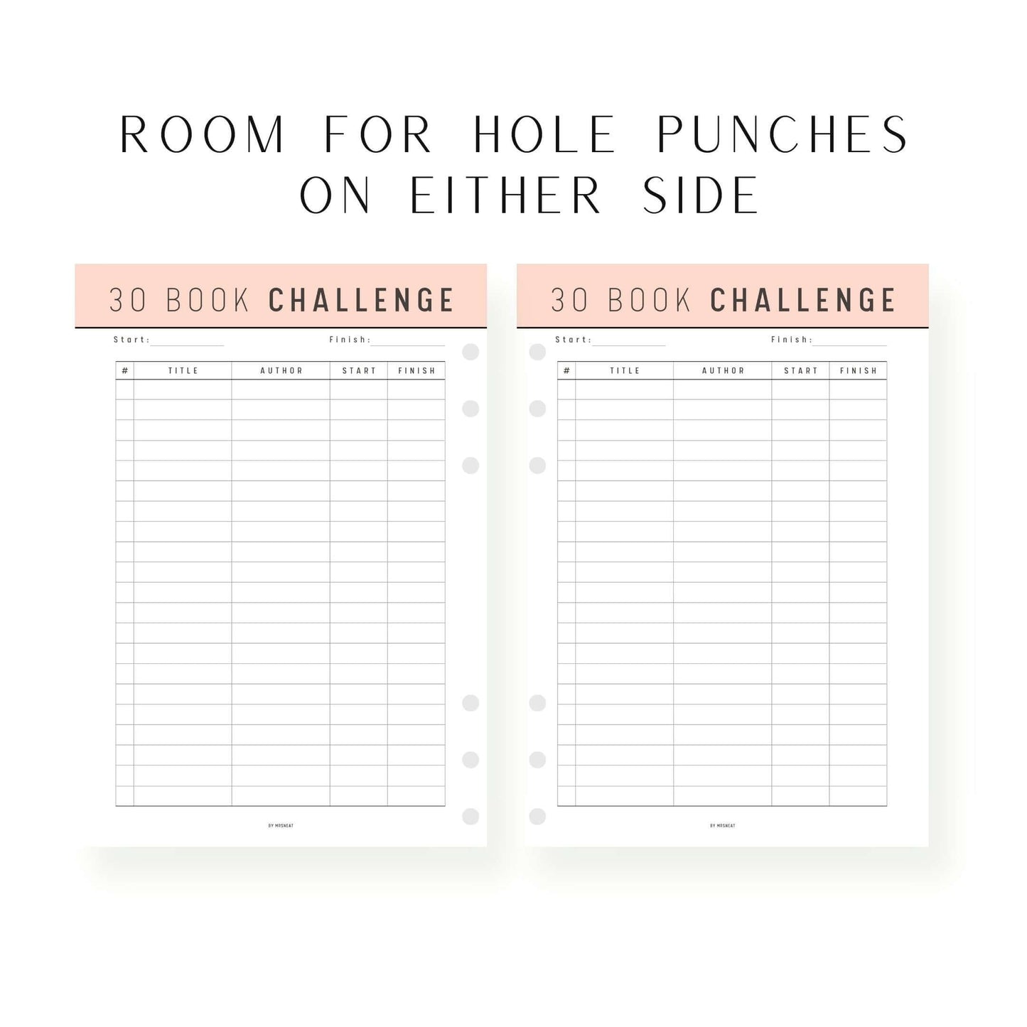 30 Book Reading Challenge Printable