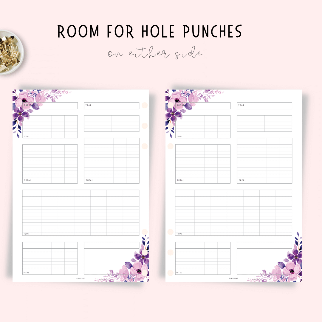 Fillable Budget Sheet Printable Planner, Budget Template, Paycheck Budget, Paycheck Tracker, Bi Weekly Budget, Weekly Budget, 4 Colors, 3 versions, A4, Digital Planner, Printable Planner, 13 Pages, Floral Theme