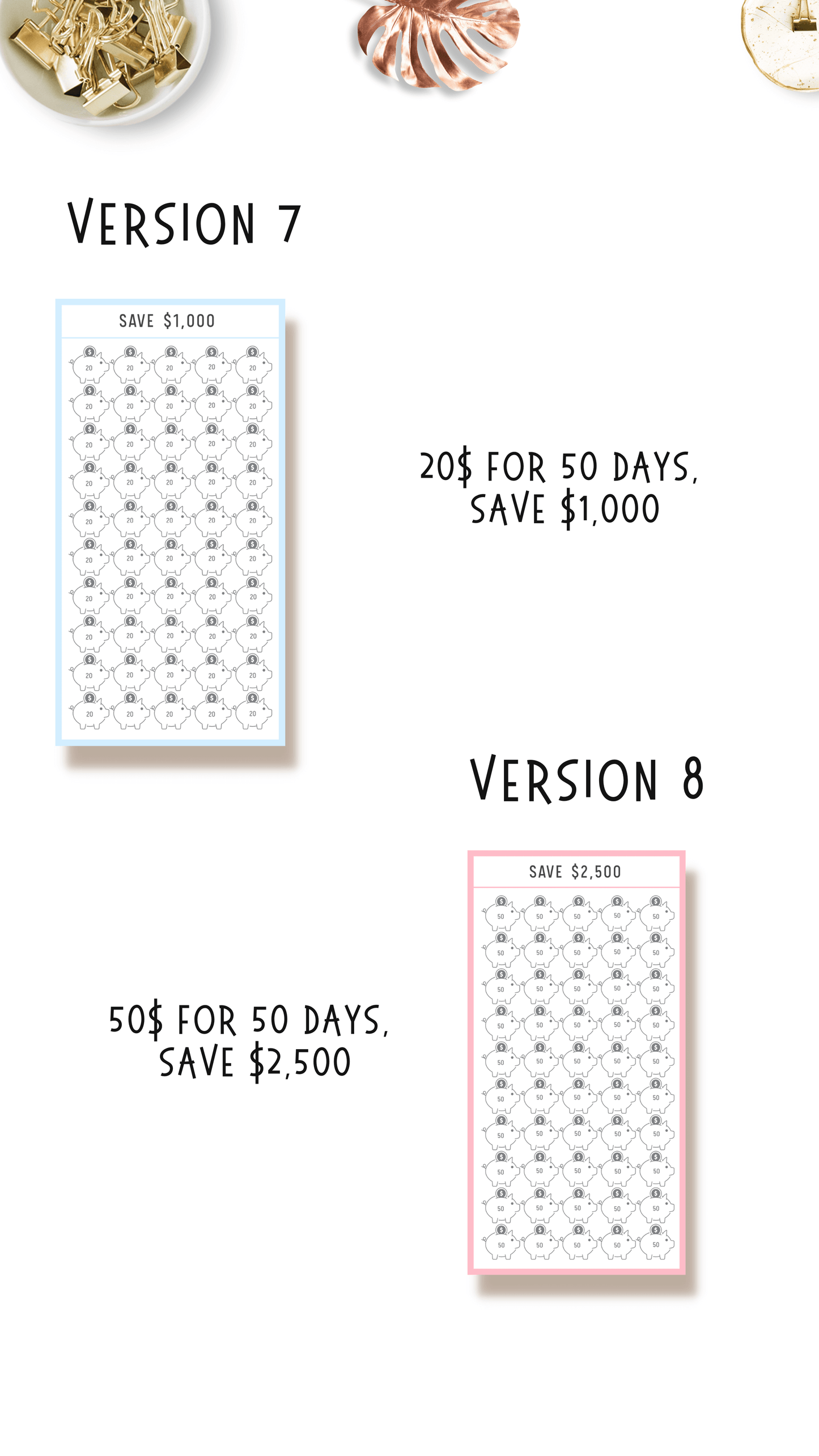 A6 Saving Challenge Printable