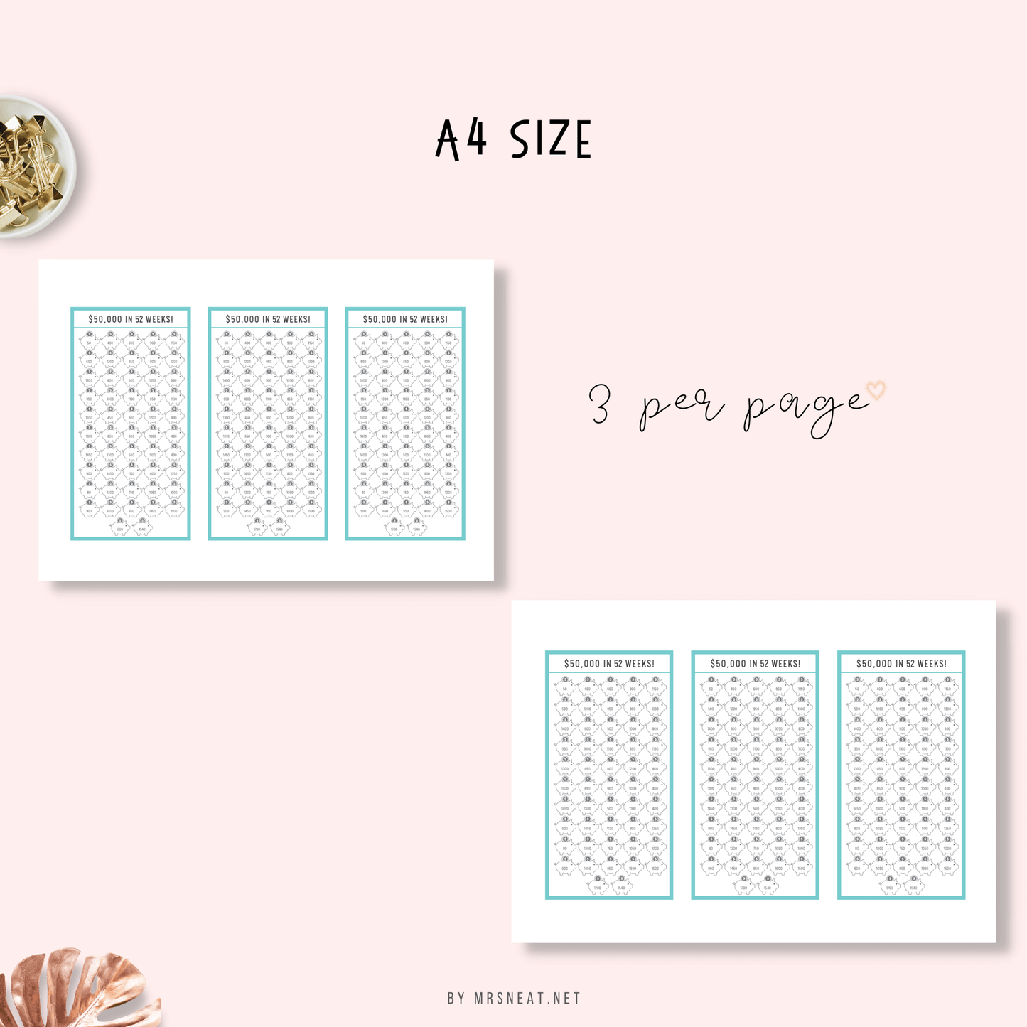 $50,000 money saving challenge in 52 weeks - M158