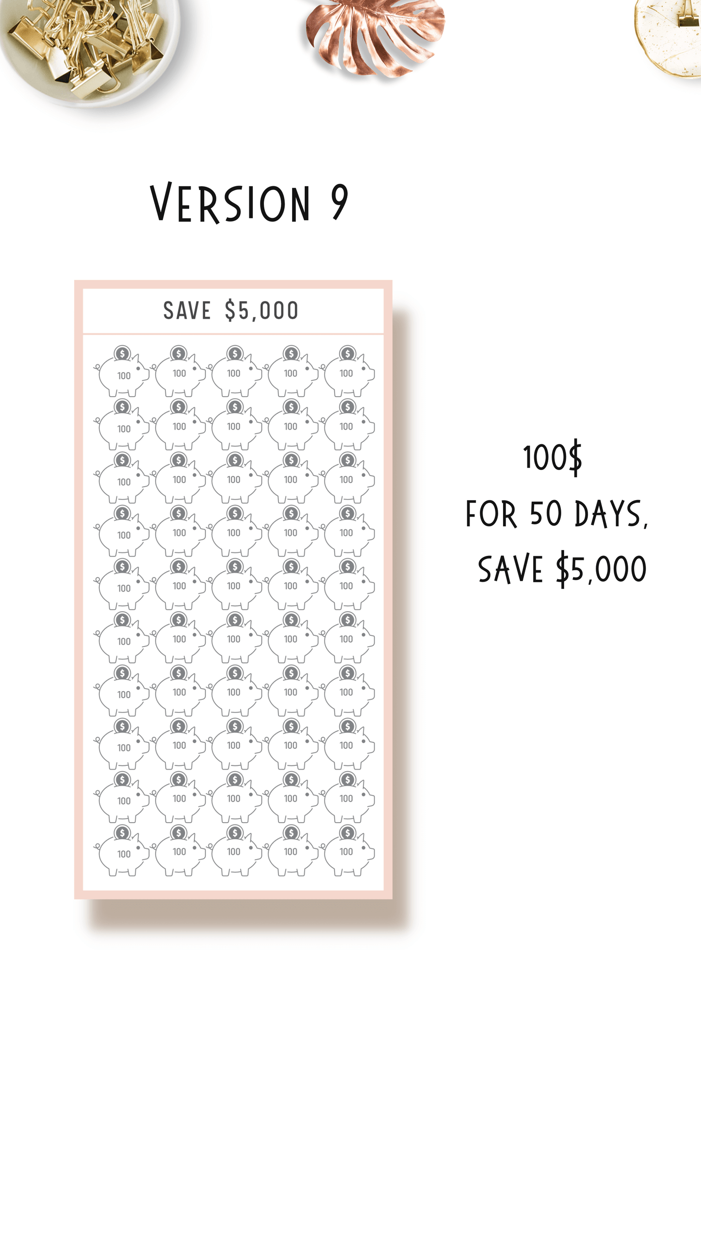 A6 Saving Challenge Printable