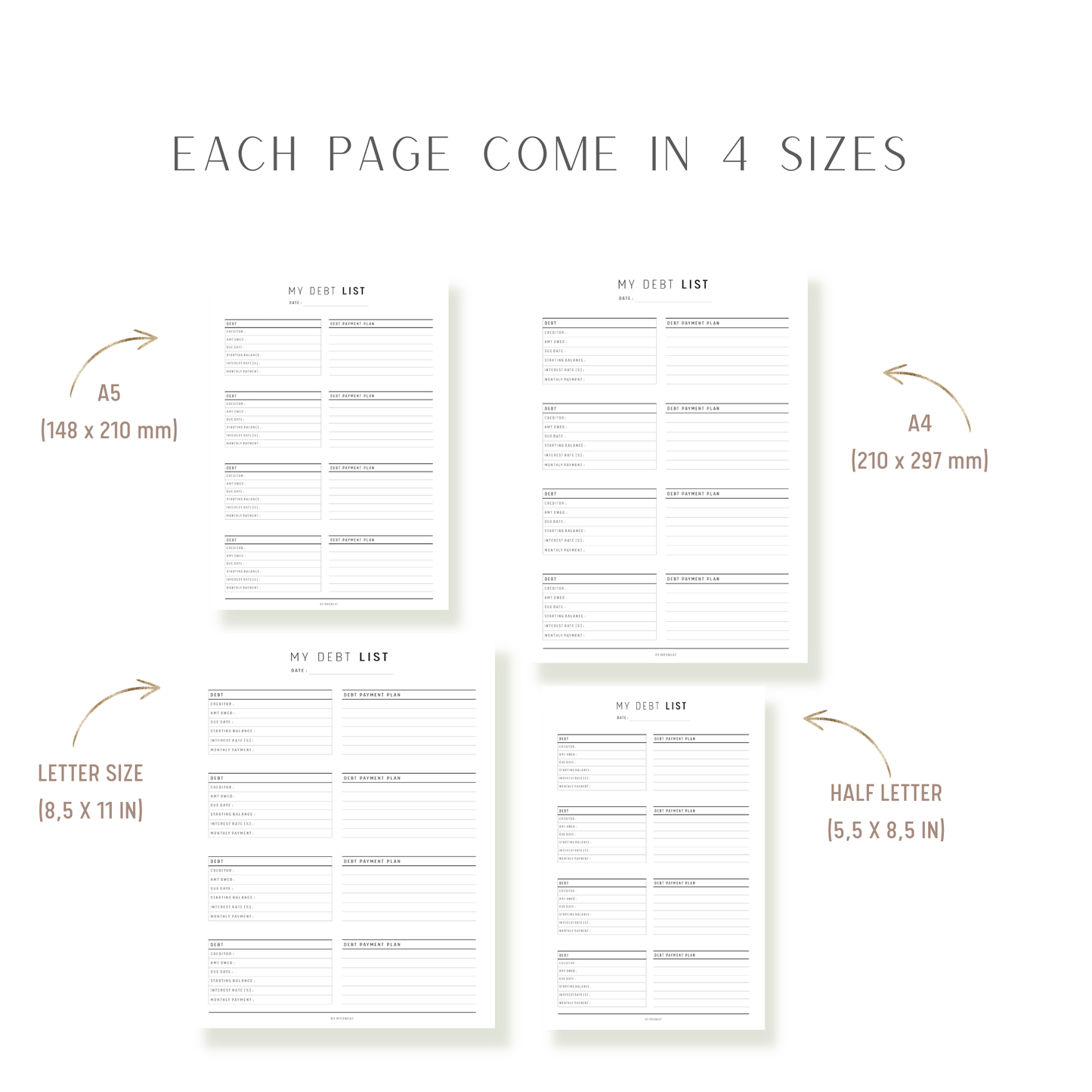 Debt Printable Bundle