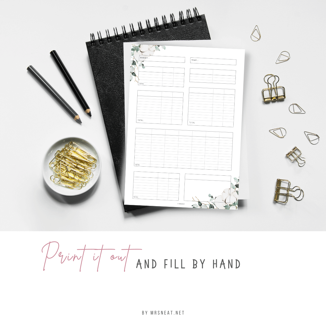 Fillable Budget Sheet Printable Planner, Budget Template, Paycheck Budget, Paycheck Tracker, Bi Weekly Budget, Weekly Budget, 4 Colors, 3 versions, A4, Digital Planner, Printable Planner, 13 Pages, Floral Theme
