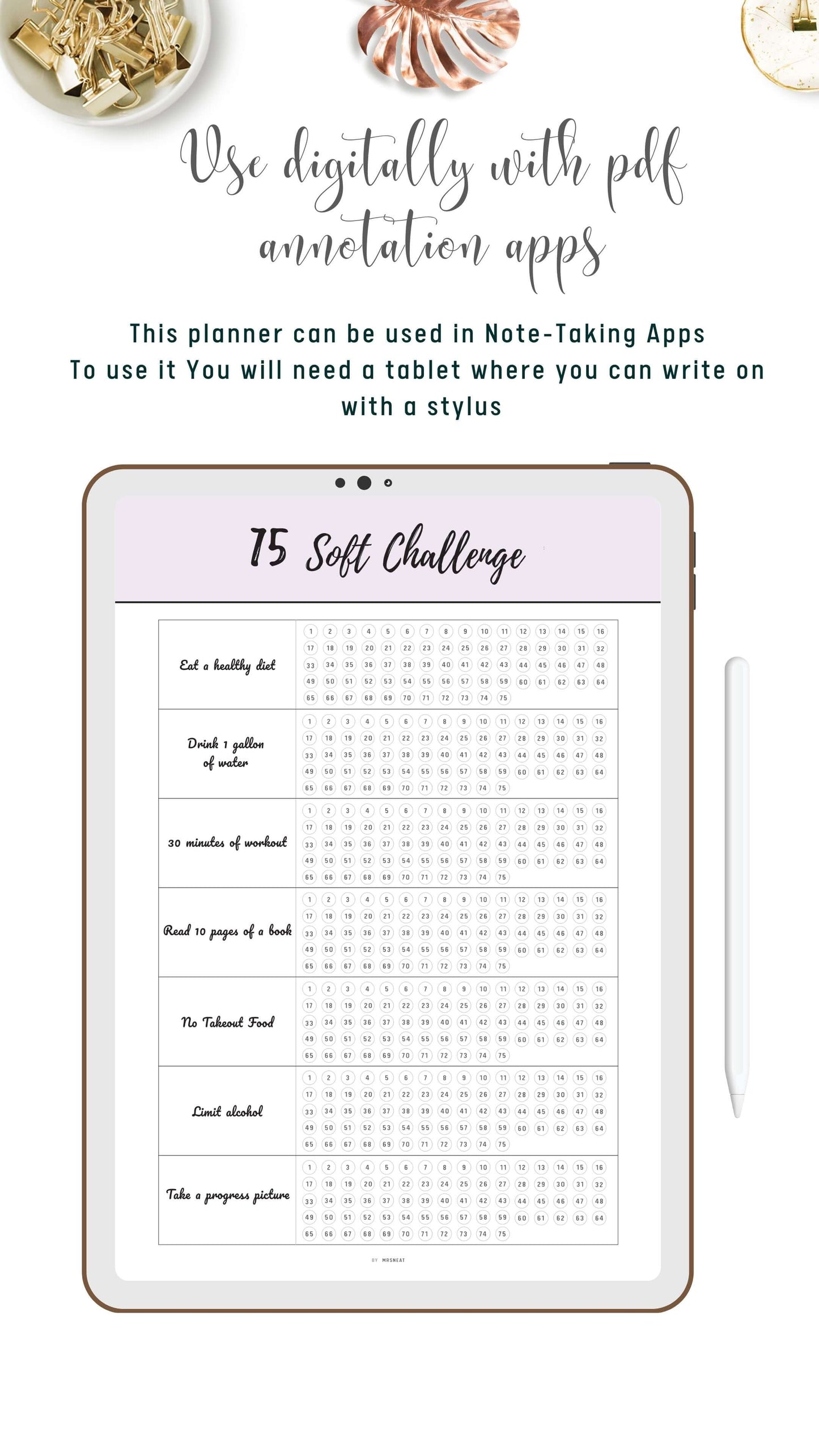 Digital 75 Soft Challenge Template