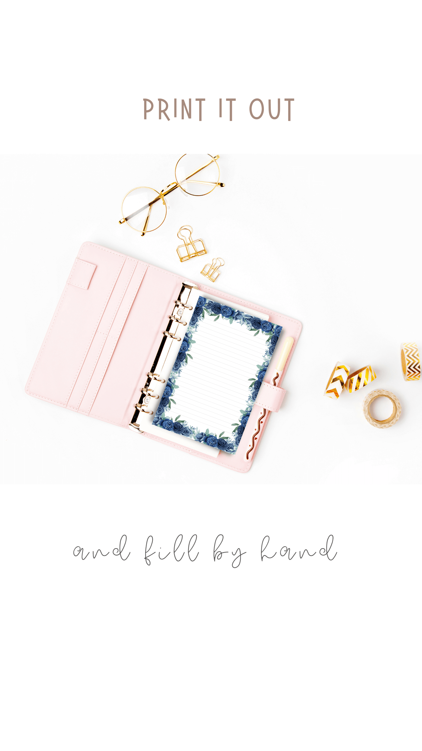 Blue Floral Printable Stationery