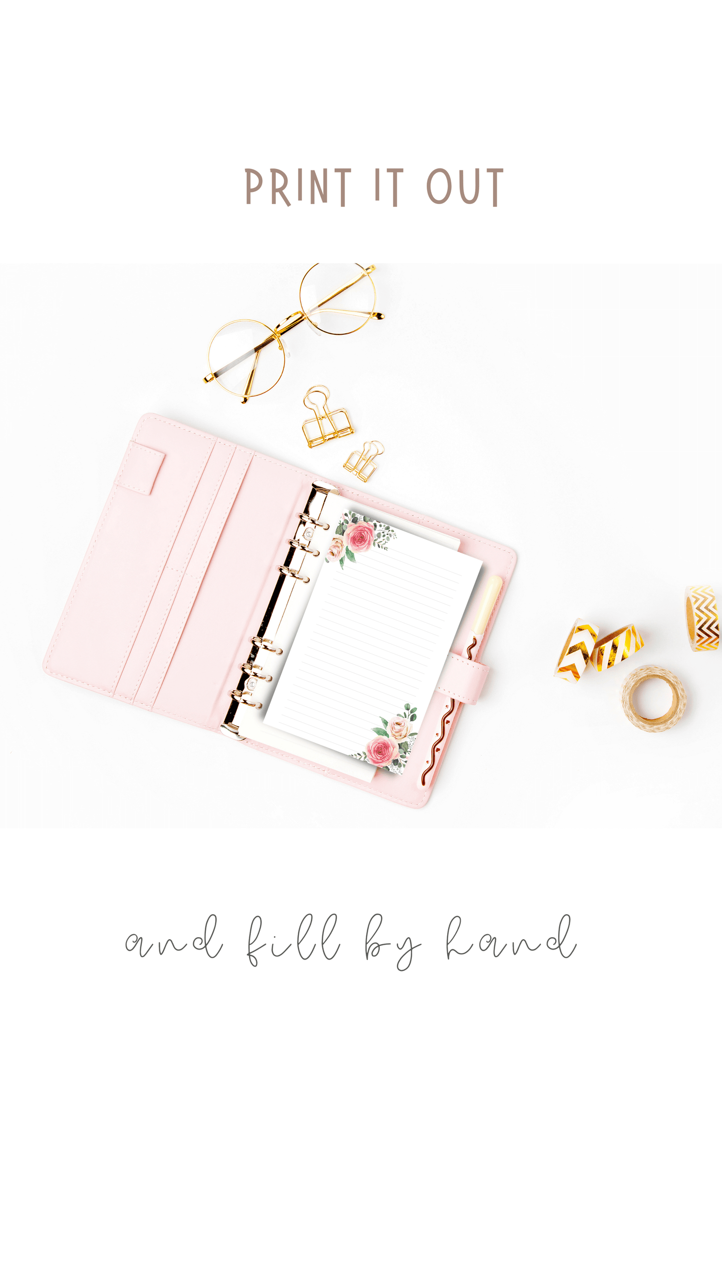 Pink Floral Printable Stationery