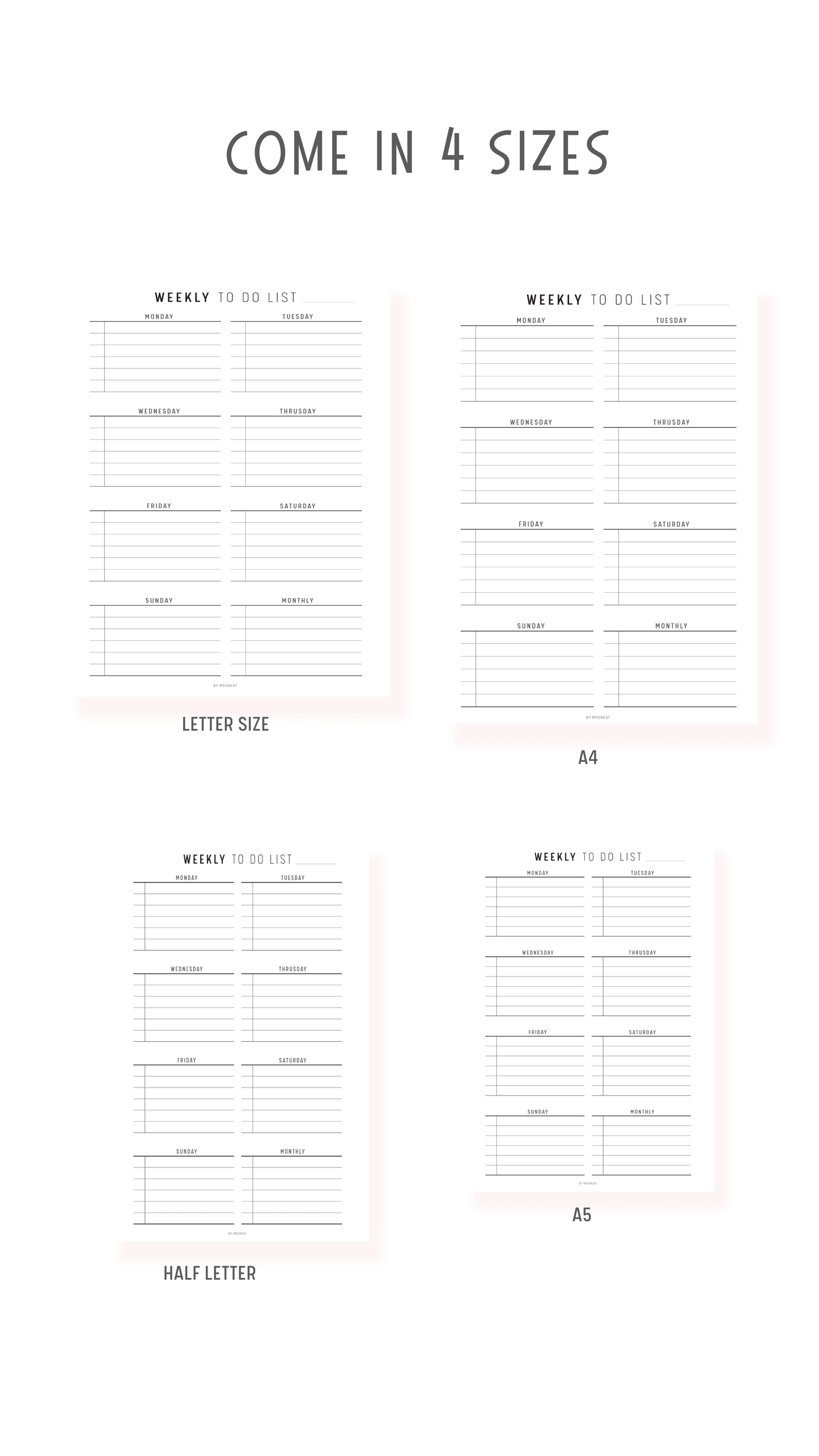 Weekly & Daily To Do List Printable
