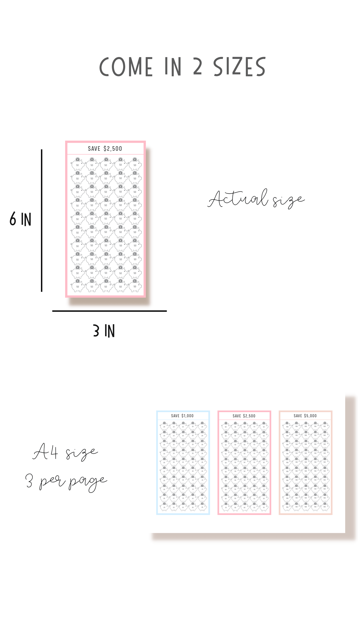 A6 Saving Challenge Printable
