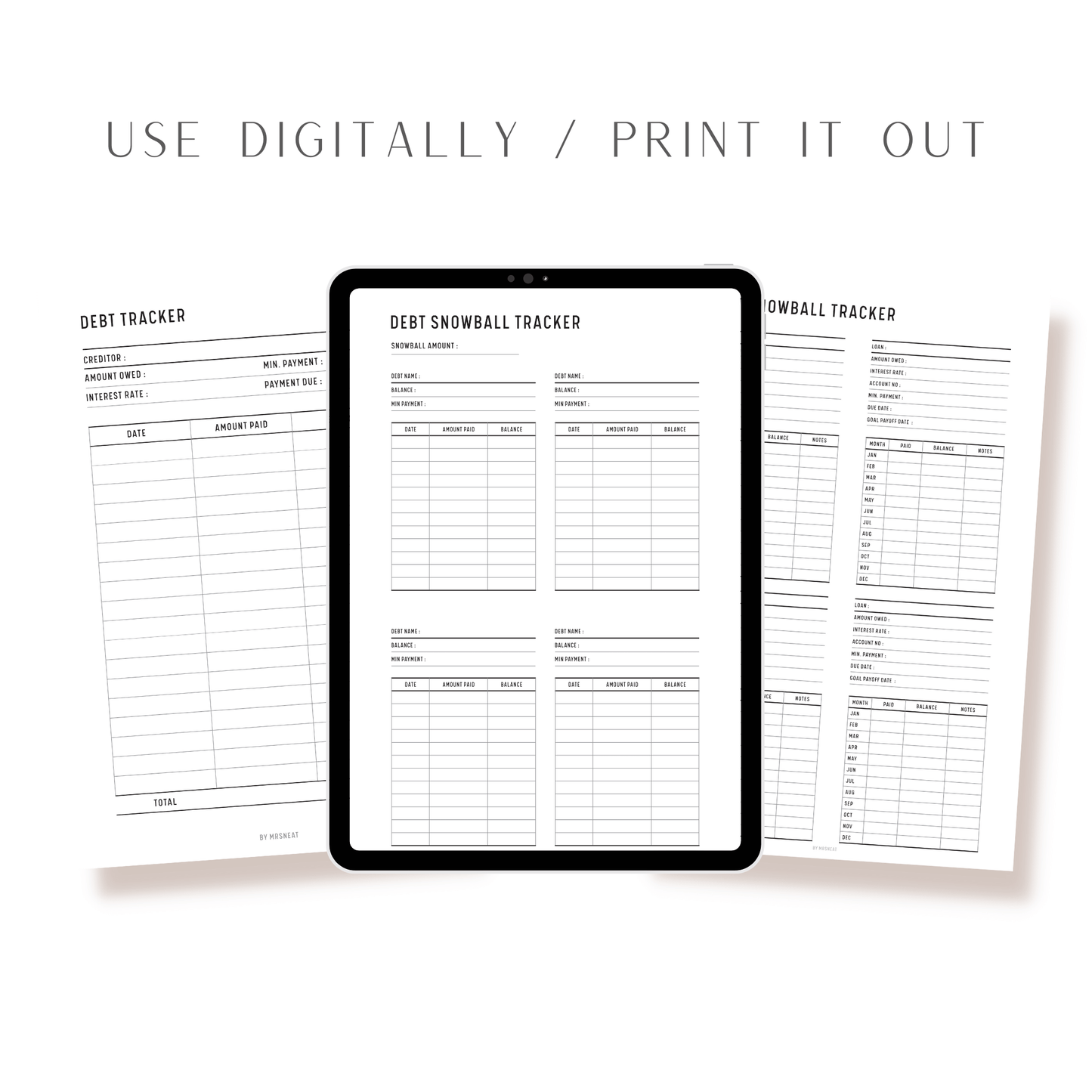 Debt Printable Bundle