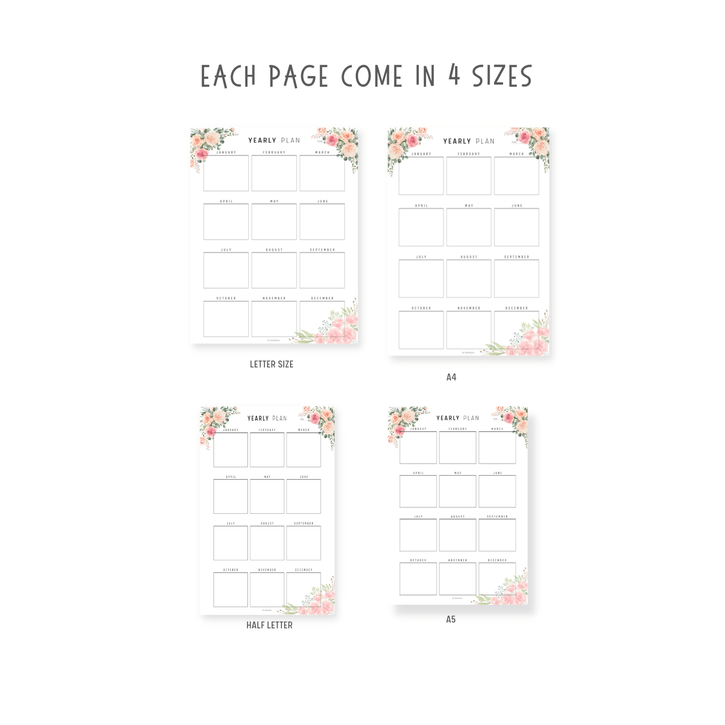 Floral Yearly Planner Printable