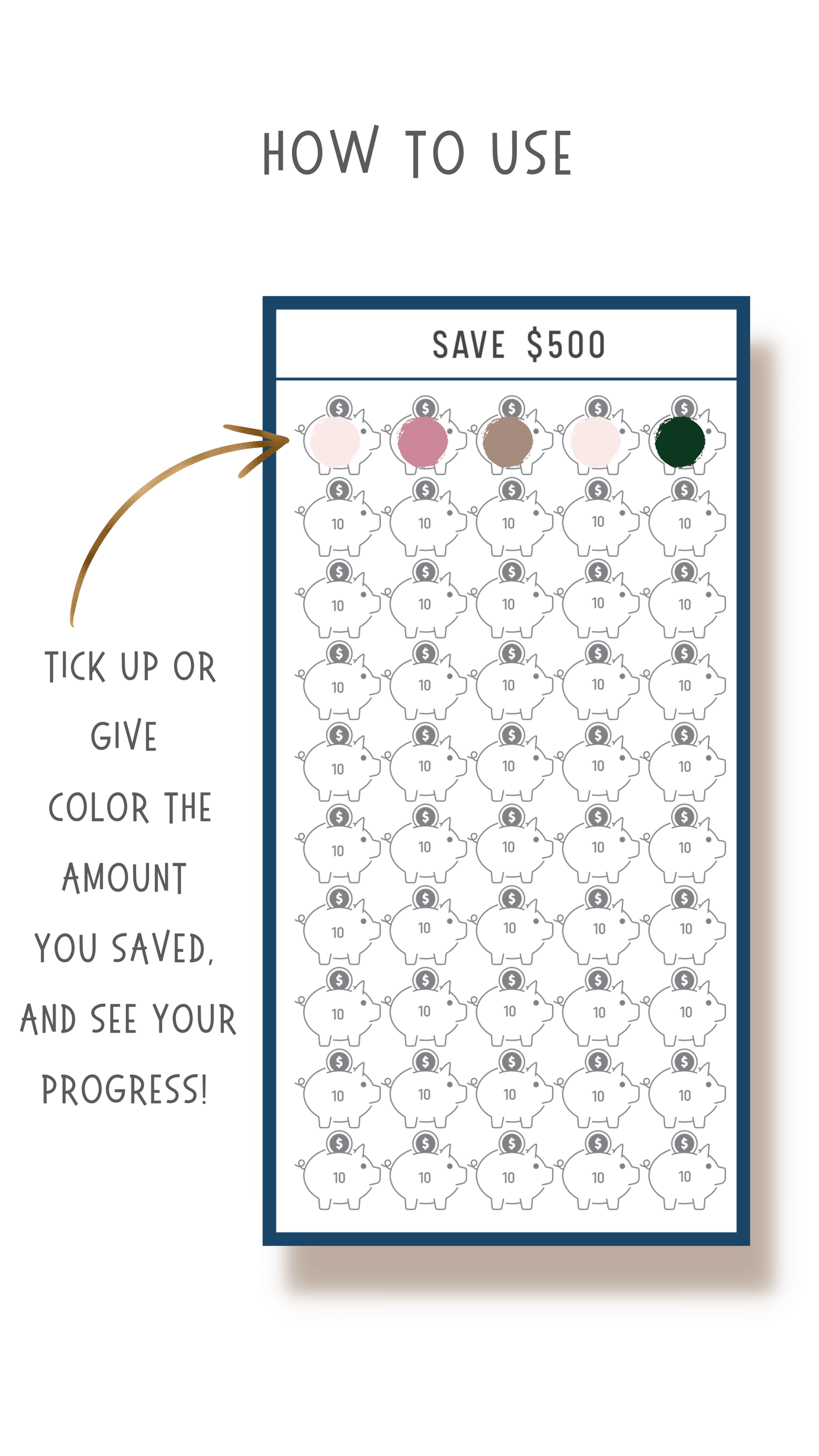 A6 Saving Challenge Printable