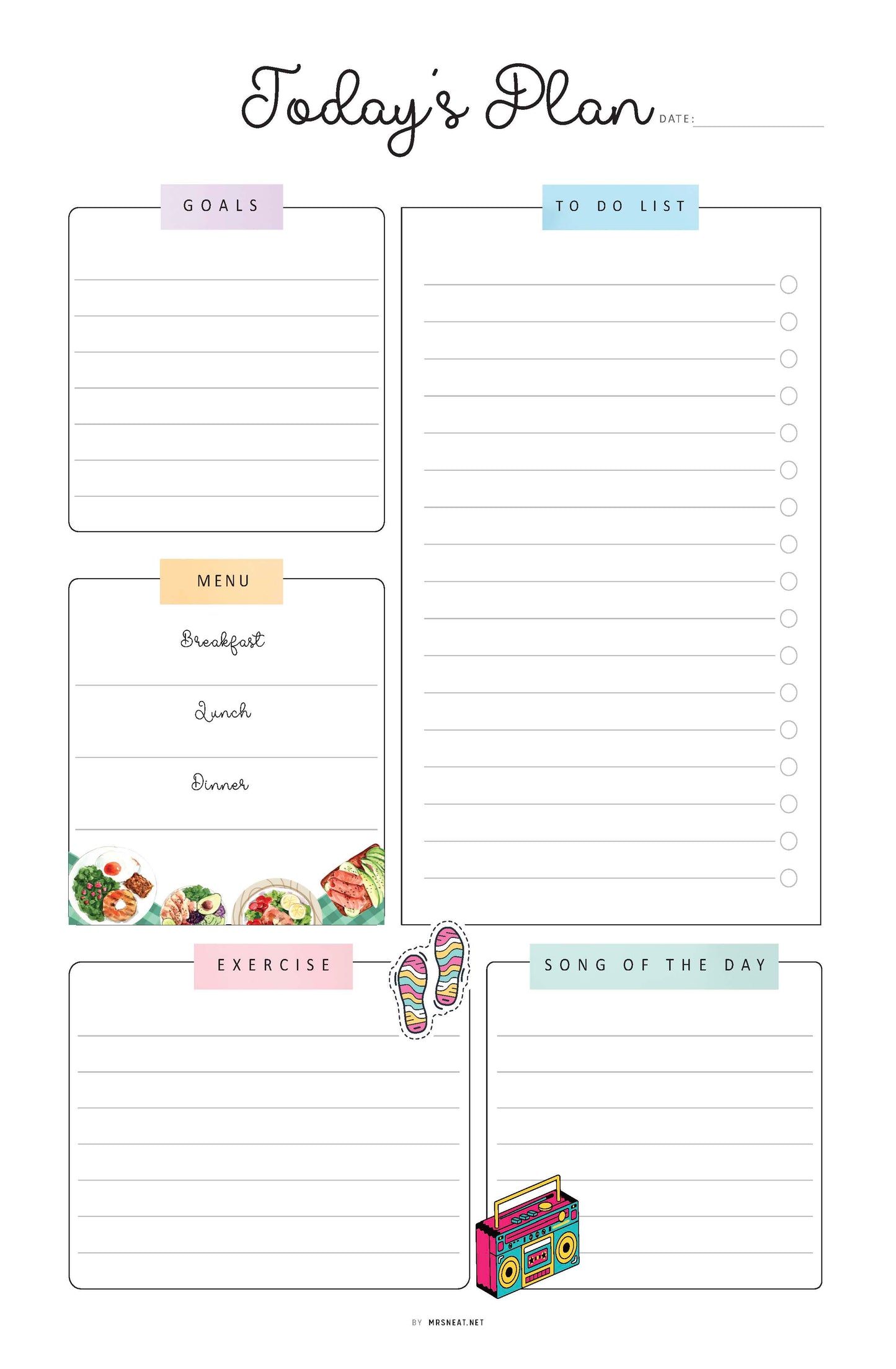 Daily, Weekly, Monthly Planner Bundle, 3 pages, Lined and Unlined version, PDF Fillable, Digital Planner, Printable Planner, A4, A5, Letter, Half Letter, Sunday and Monday start