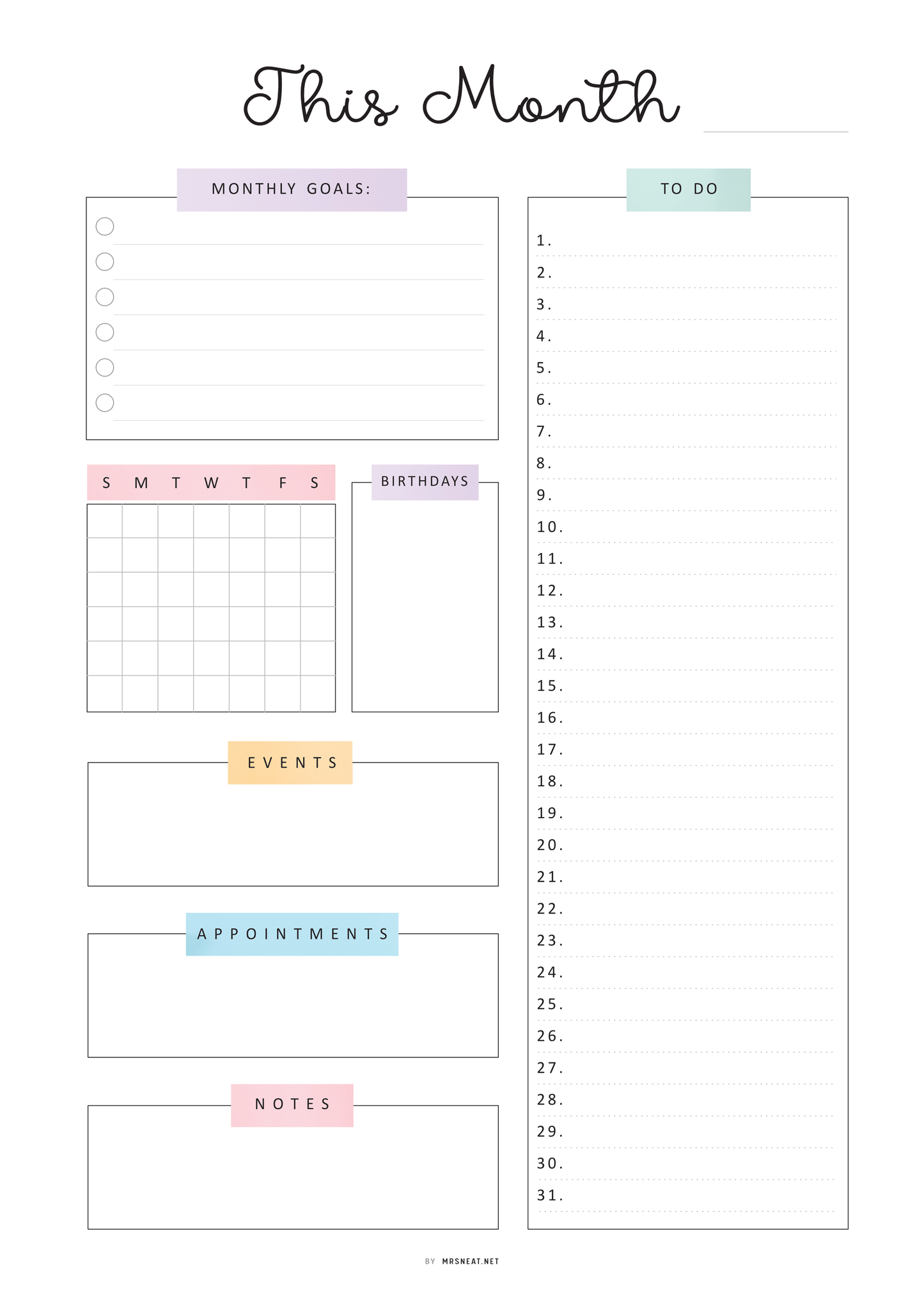 Daily, Weekly, Monthly Planner Bundle, 3 pages, Lined and Unlined version, PDF Fillable, Digital Planner, Printable Planner, A4, A5, Letter, Half Letter, Sunday and Monday start