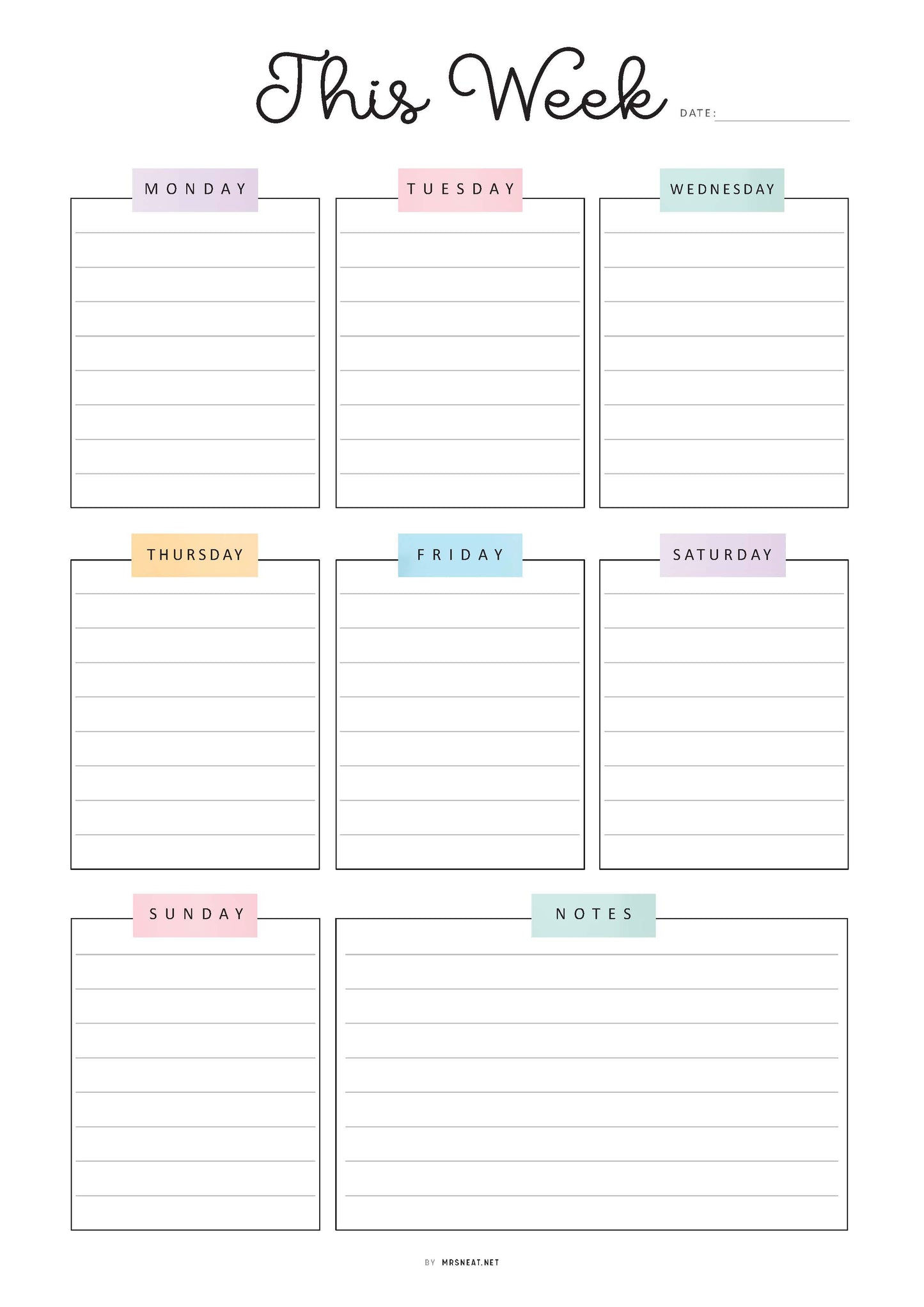Daily, Weekly, Monthly Planner Bundle, 3 pages, Lined and Unlined version, PDF Fillable, Digital Planner, Printable Planner, A4, A5, Letter, Half Letter, Sunday and Monday start