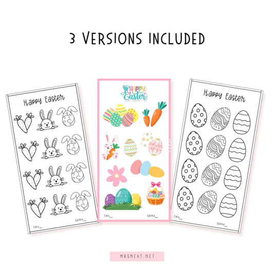 A6 Easter Saving Challenge Printable, Colorful, Multicolor, 3 Versions, PDF, Instant Download