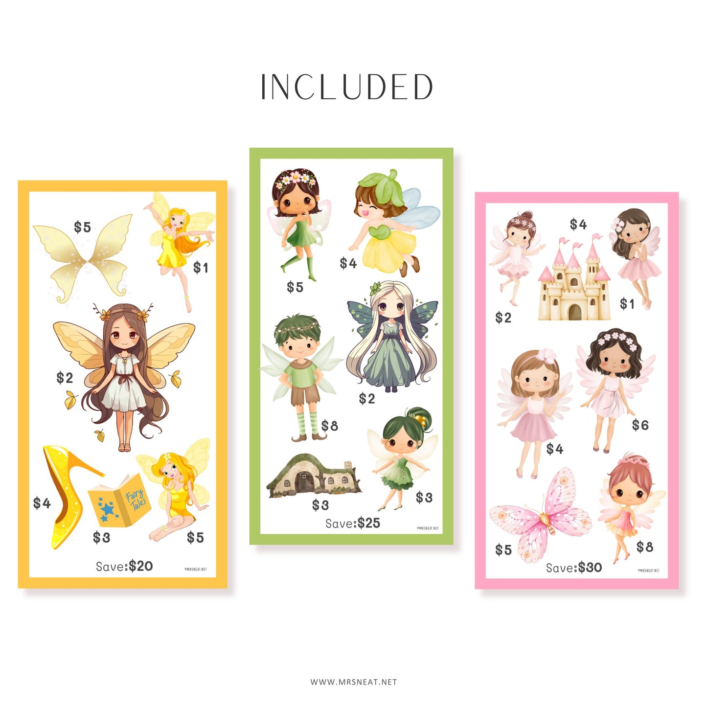 A6 Fairies Mini Savings Challenge! Designed to fit A6 planners, this collection of 6 printable challenges will bring magic to your daily budgeting.