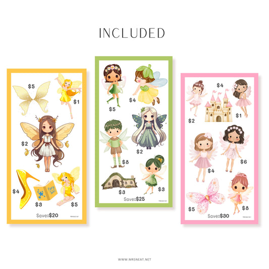 A6 Fairies Mini Savings Challenge! Designed to fit A6 planners, this collection of 6 printable challenges will bring magic to your daily budgeting.