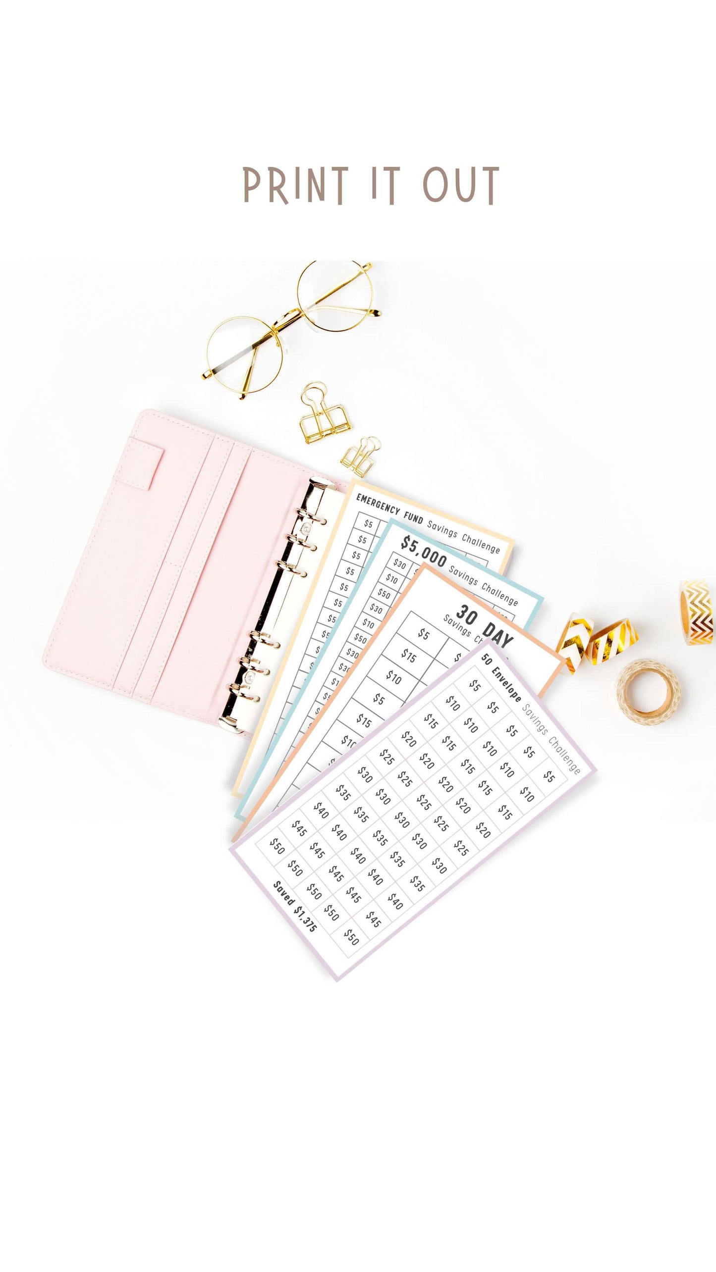 Colorful A6 Mini Saving Challenge Printable Bundle