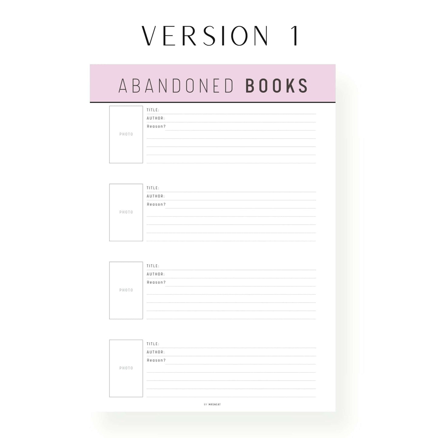 Abandoned Books List Template Pdf