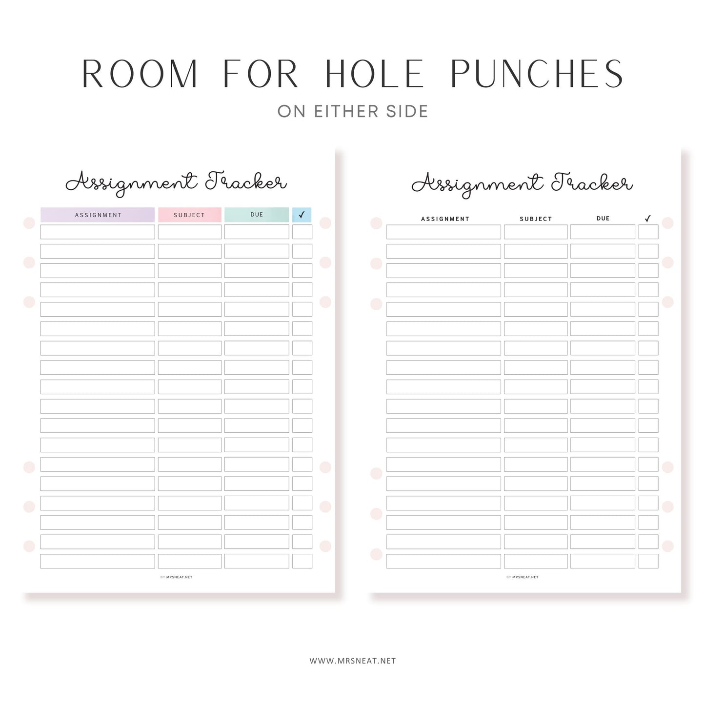 Assignment Tracker, PRINTABLE Journal Page, Student Journal, Student Planner, Student Agenda, Assignment Log, Task Log, Planner Page, PDF Fillable, A4, A5, Letter, Half Letter, 2 Colors