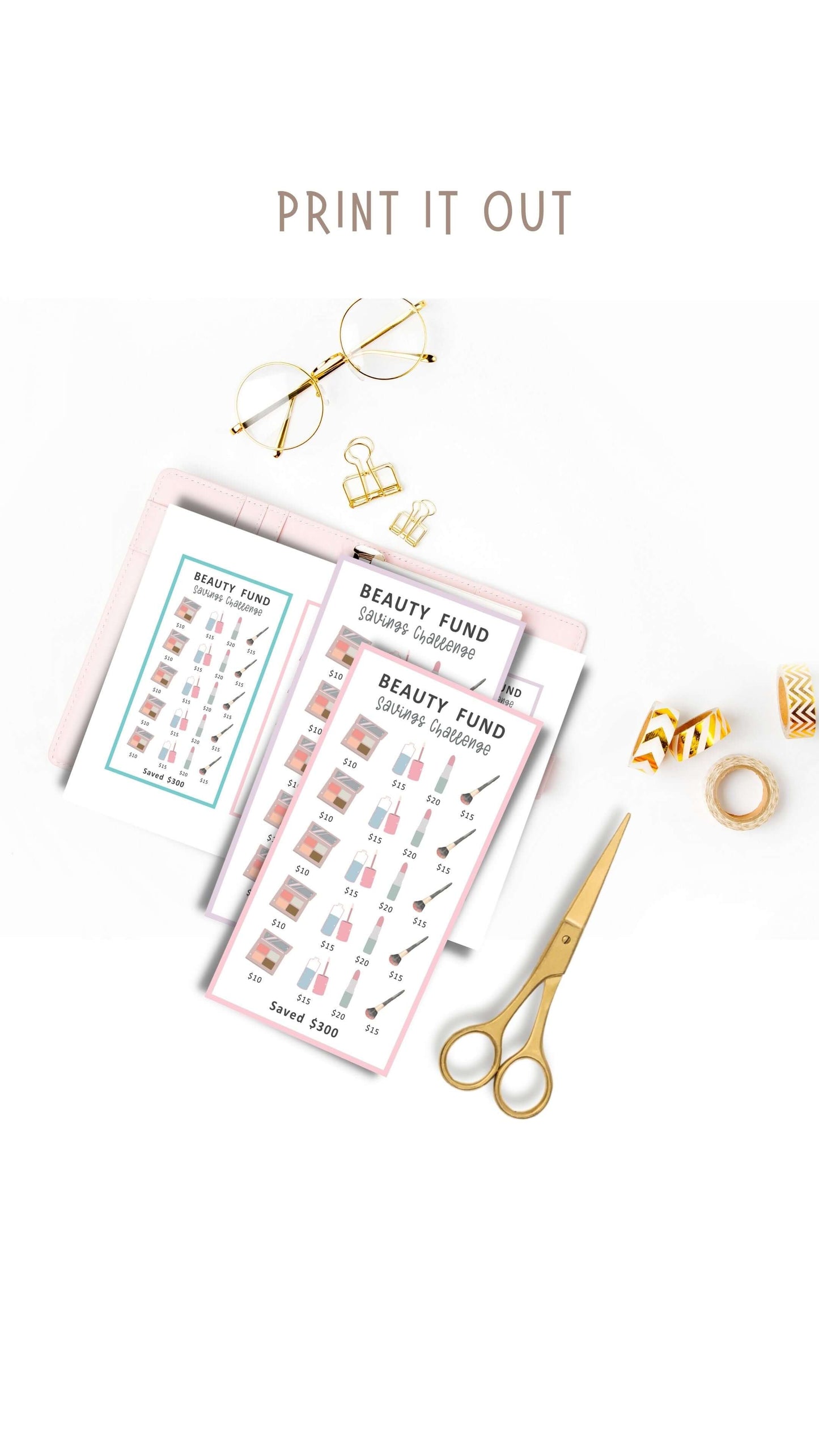 A6 Mini Savings Challenge Beauty Fund Printable PDF
