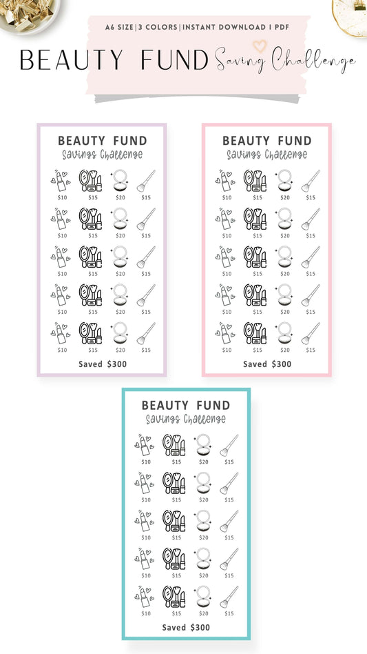 A6 Beauty Fund Mini Savings Challenge Template
