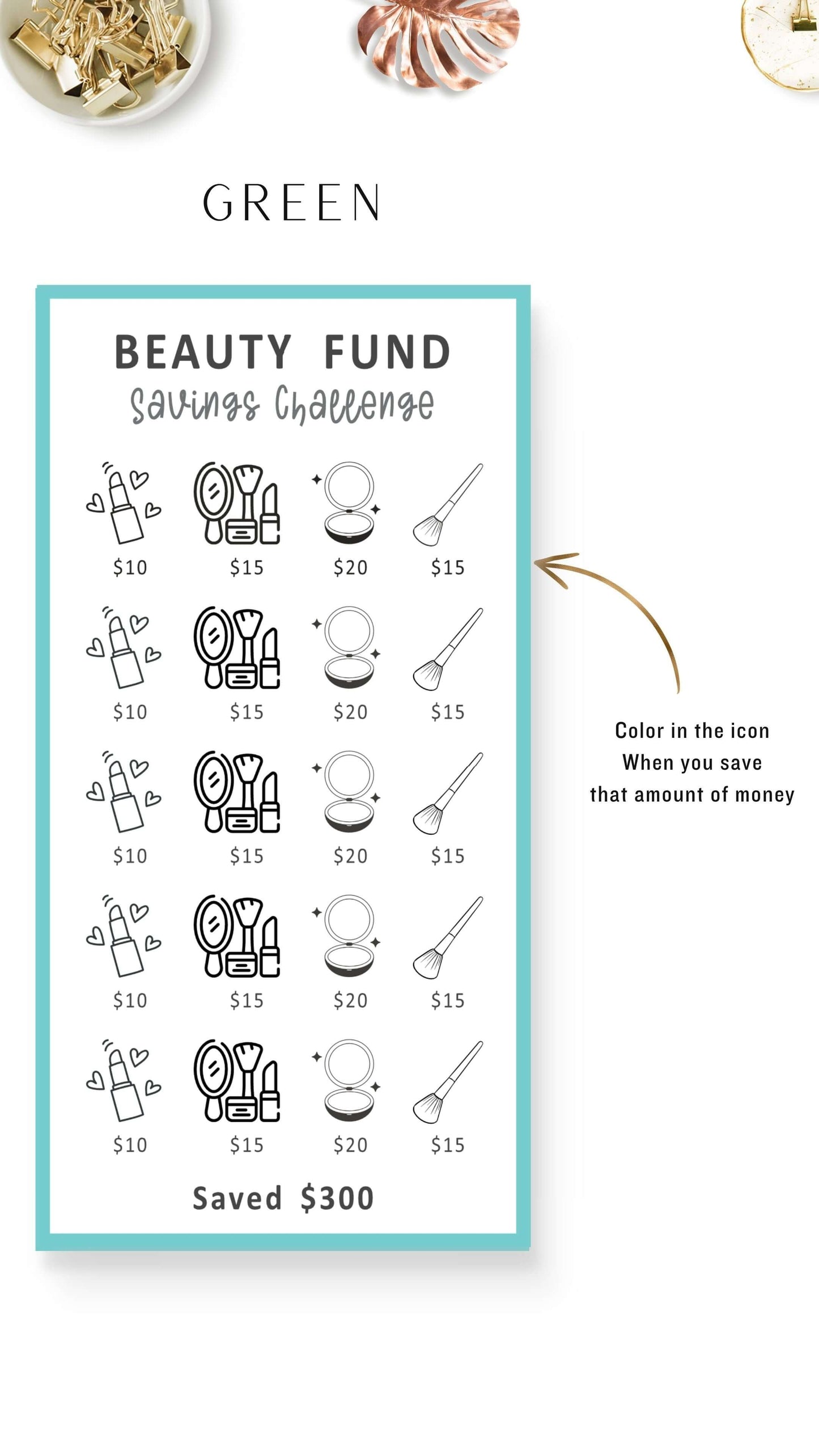 Green Beauty Savings Challenge A6