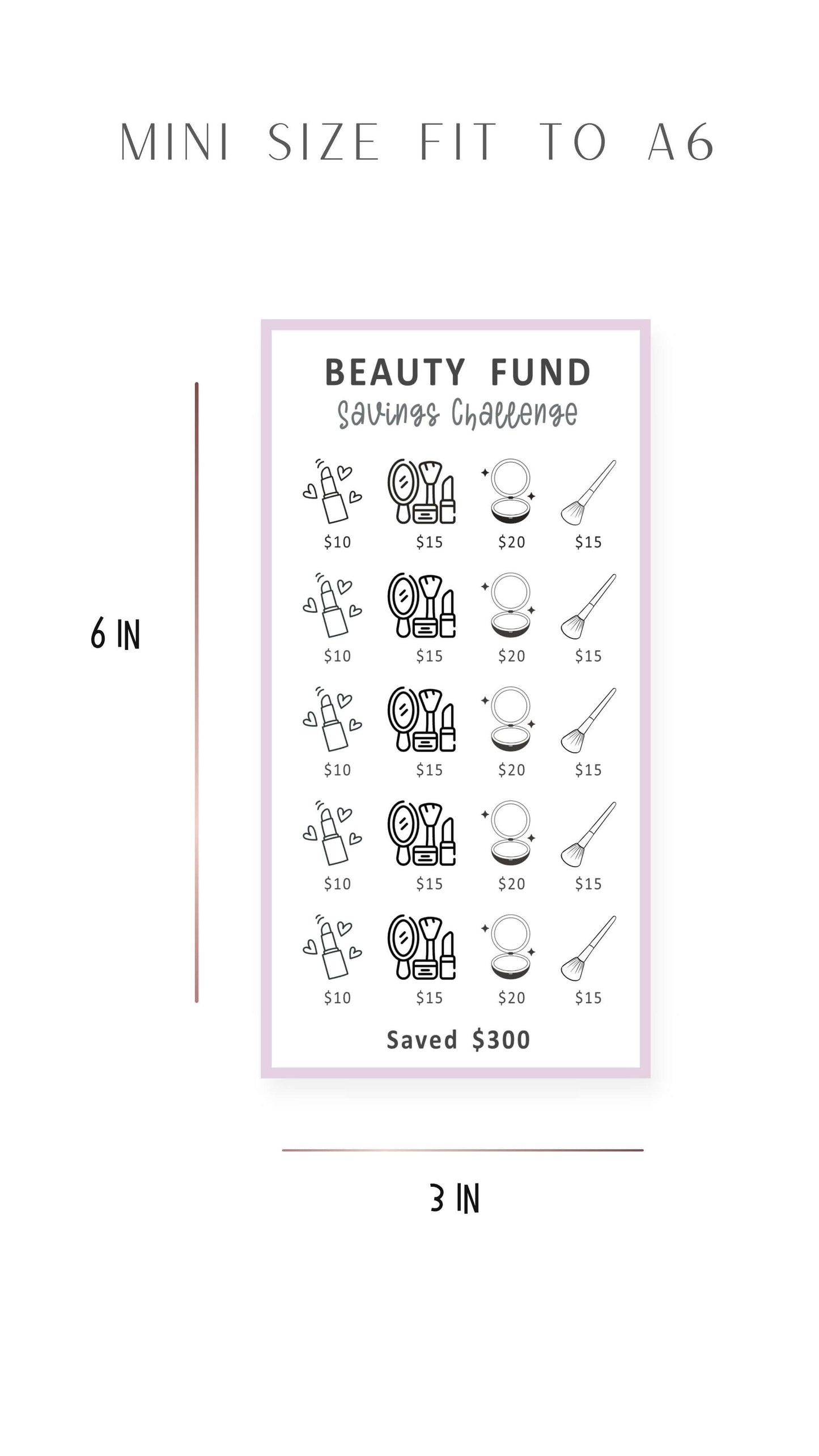 Colorful A6 Mini Savings Challenge Template