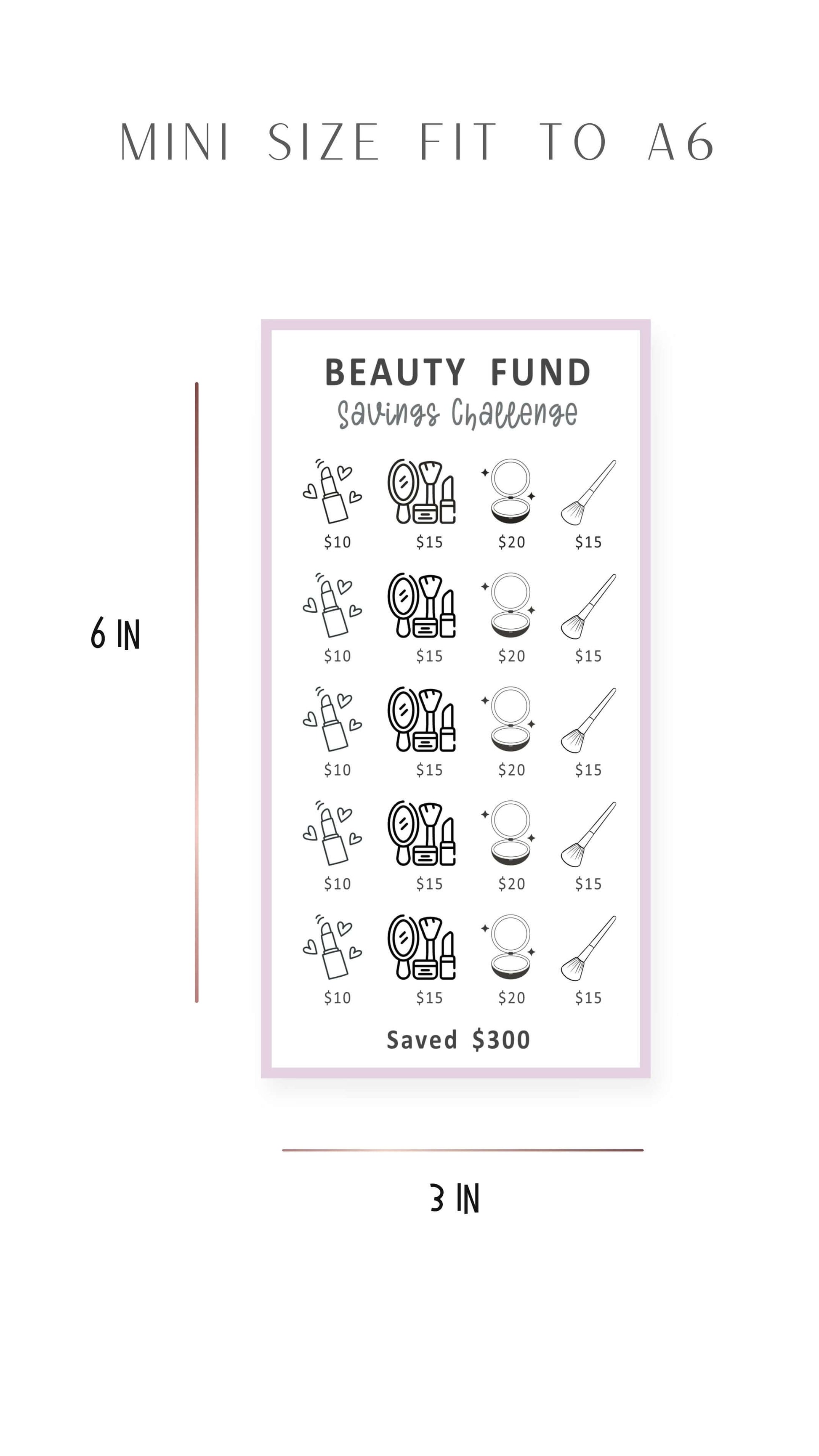 Colorful A6 Mini Savings Challenge Template