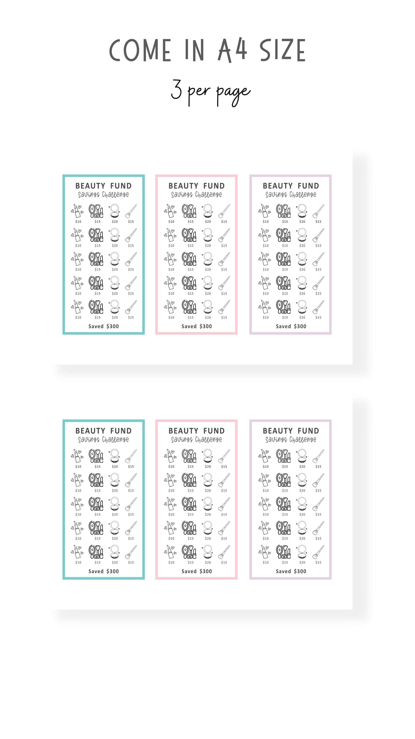 Colorful A6 Mini Savings Challenge Printable