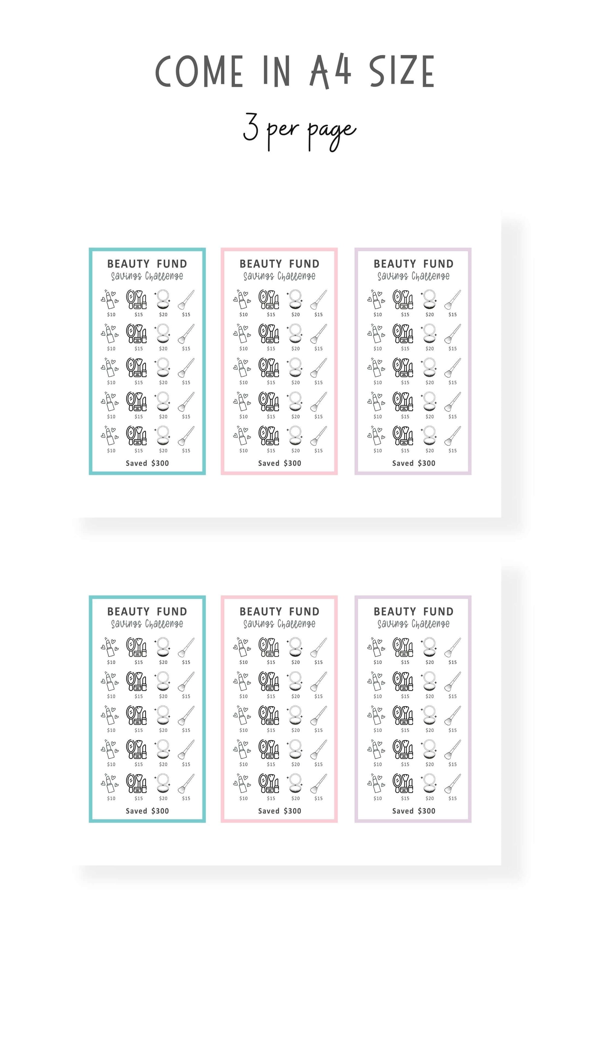 Colorful A6 Mini Savings Challenge Printable