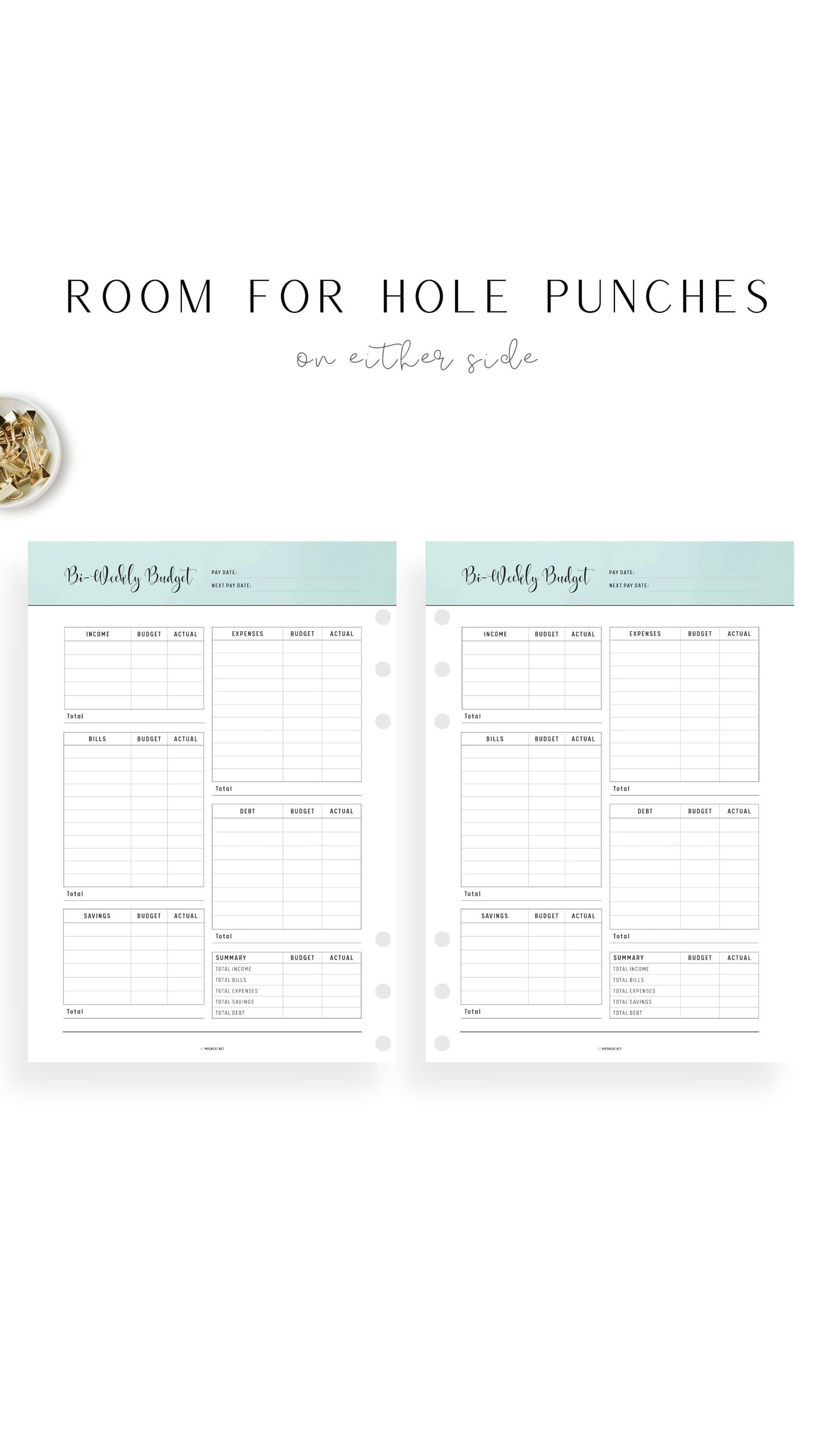 Bi-Weekly Budget Template Printable