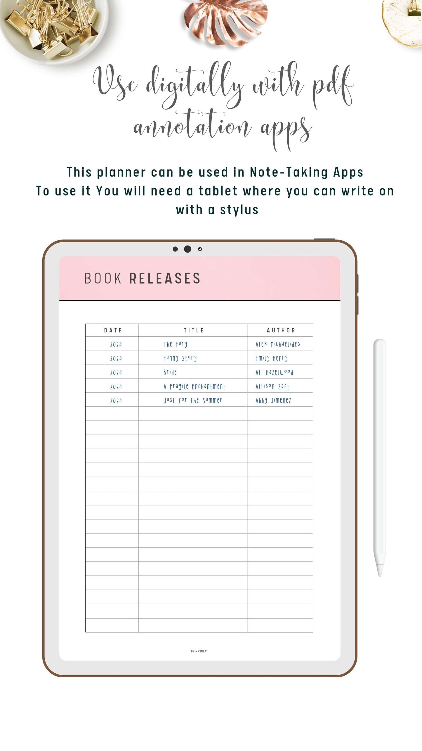 Digital Upcoming Book Releases Template PDF