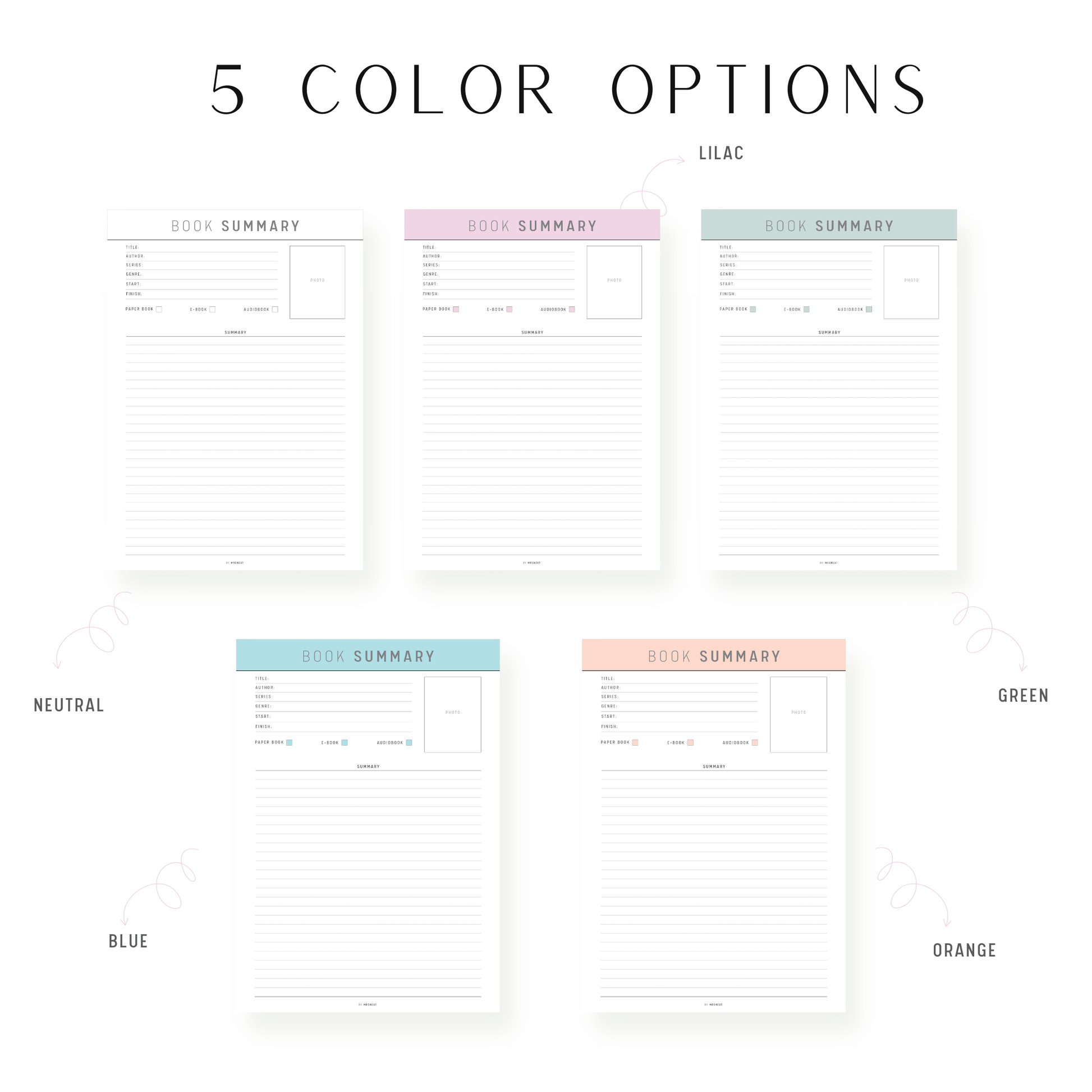 Colorful Book Summary Template